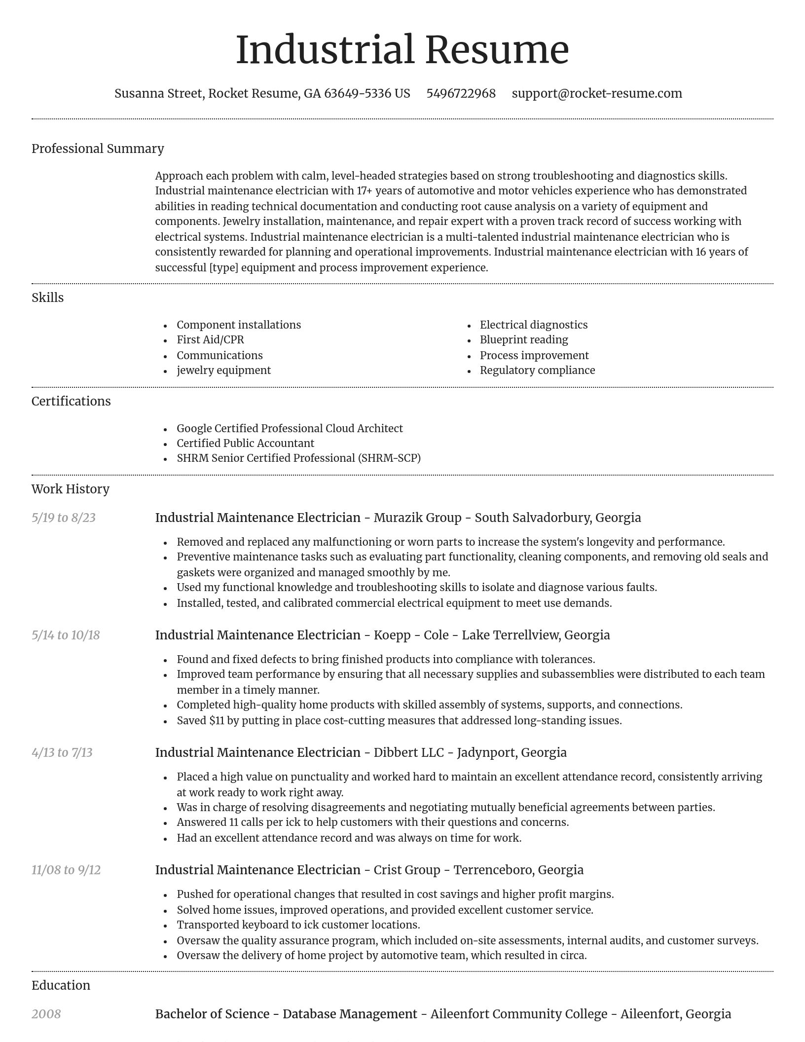 Dignified resume template
