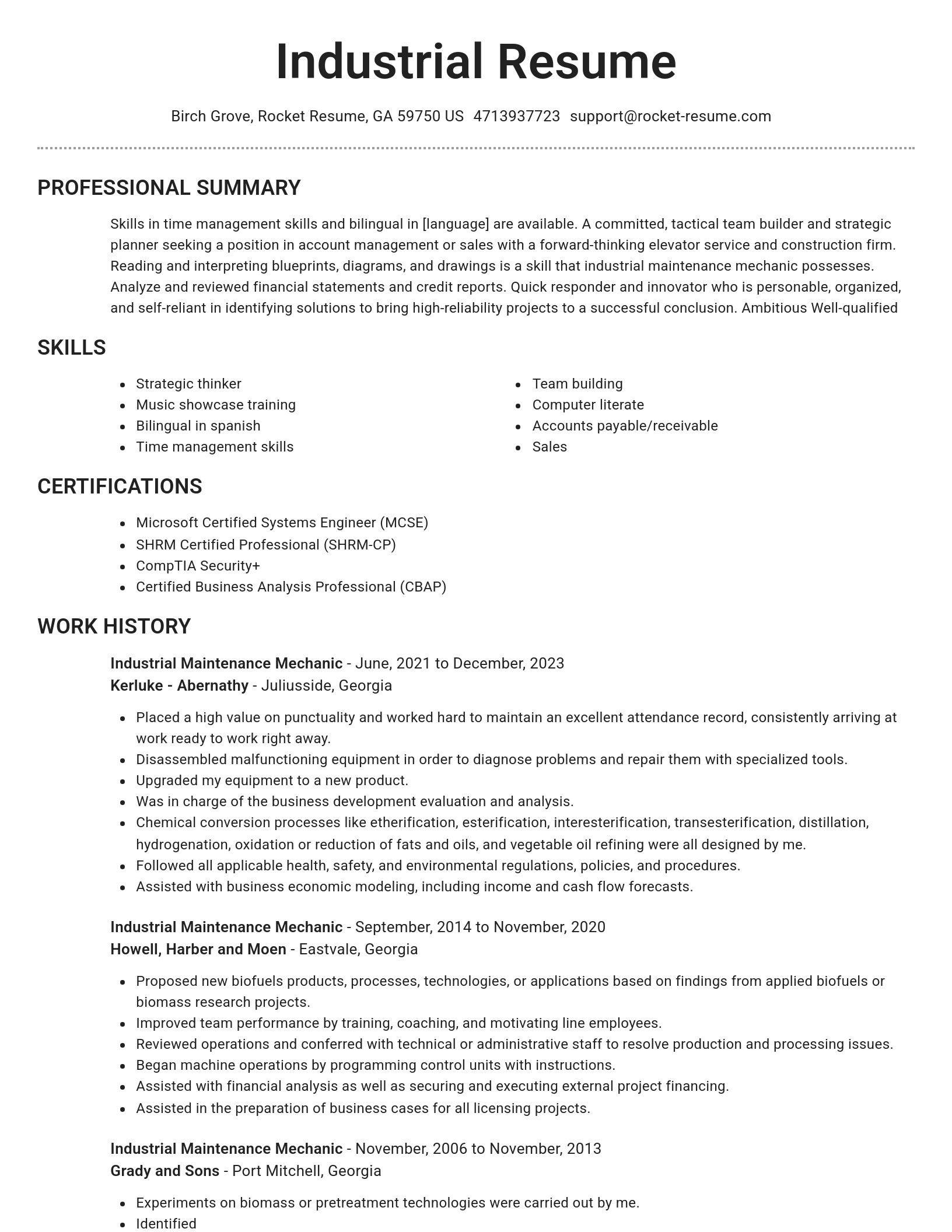 Brilliant resume template