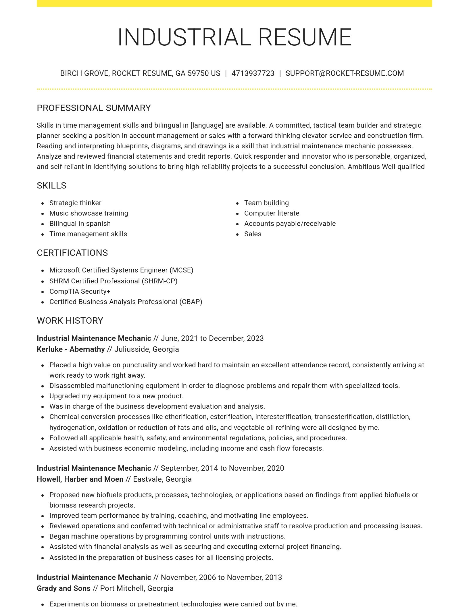 Grand resume template