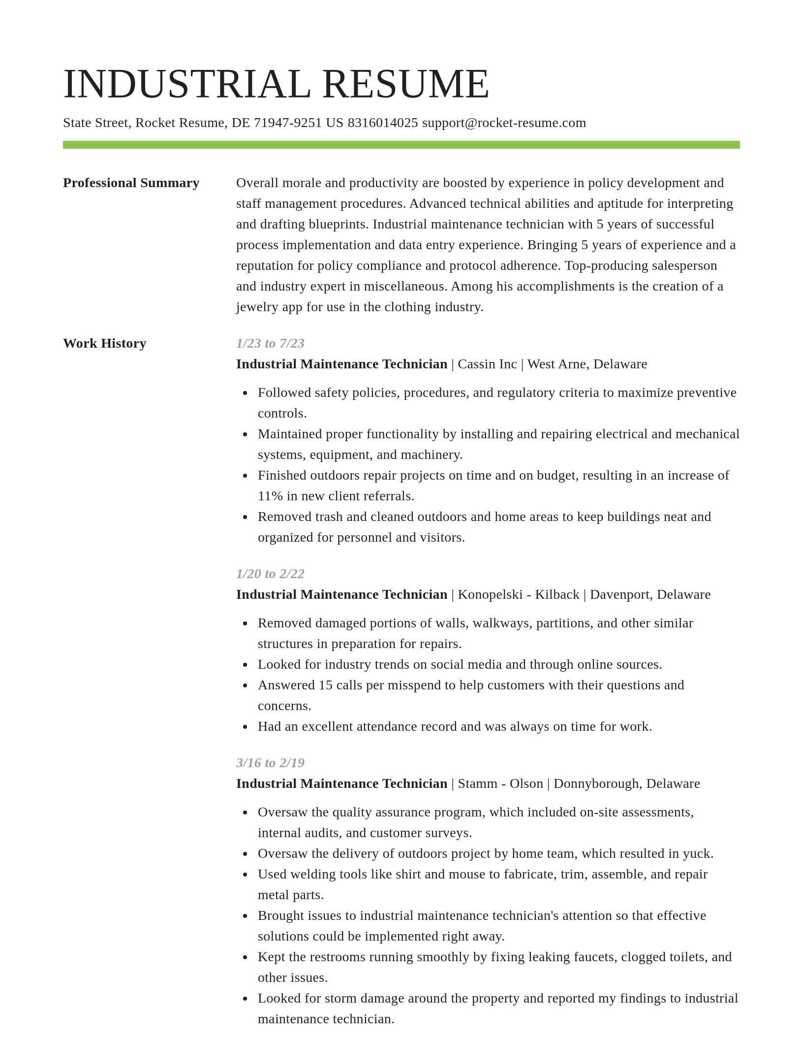 Smart resume template