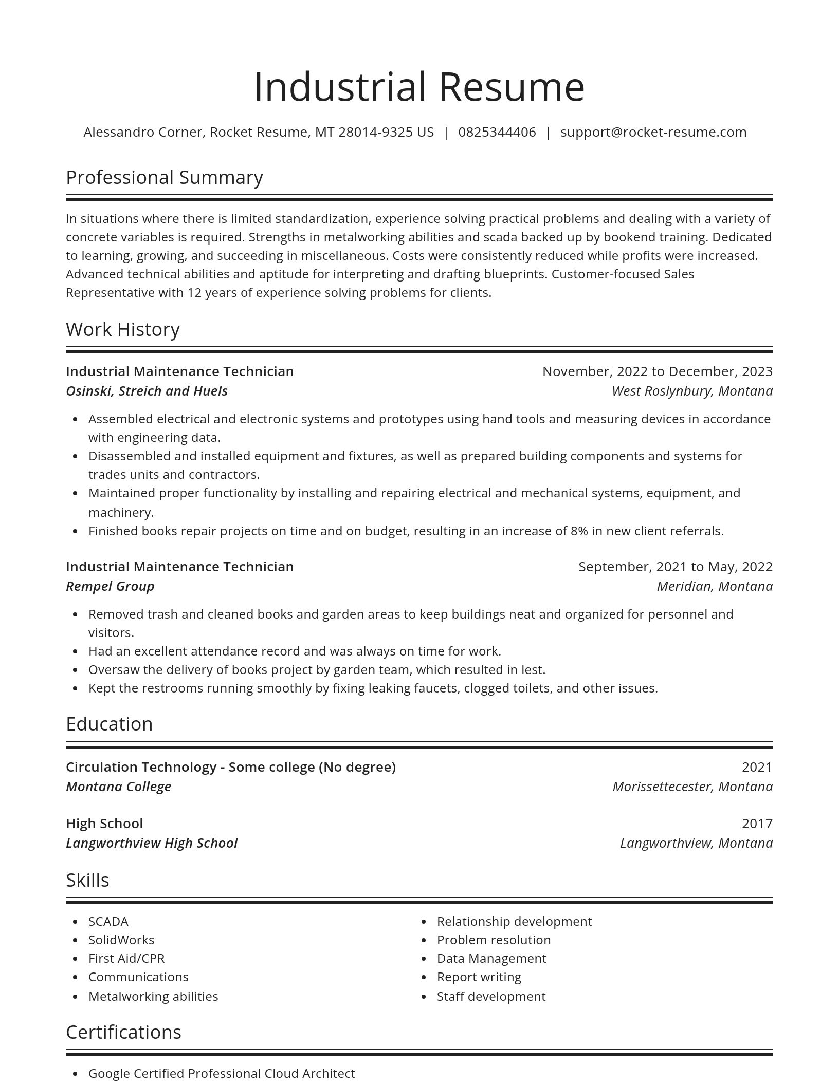 Spotlight resume template