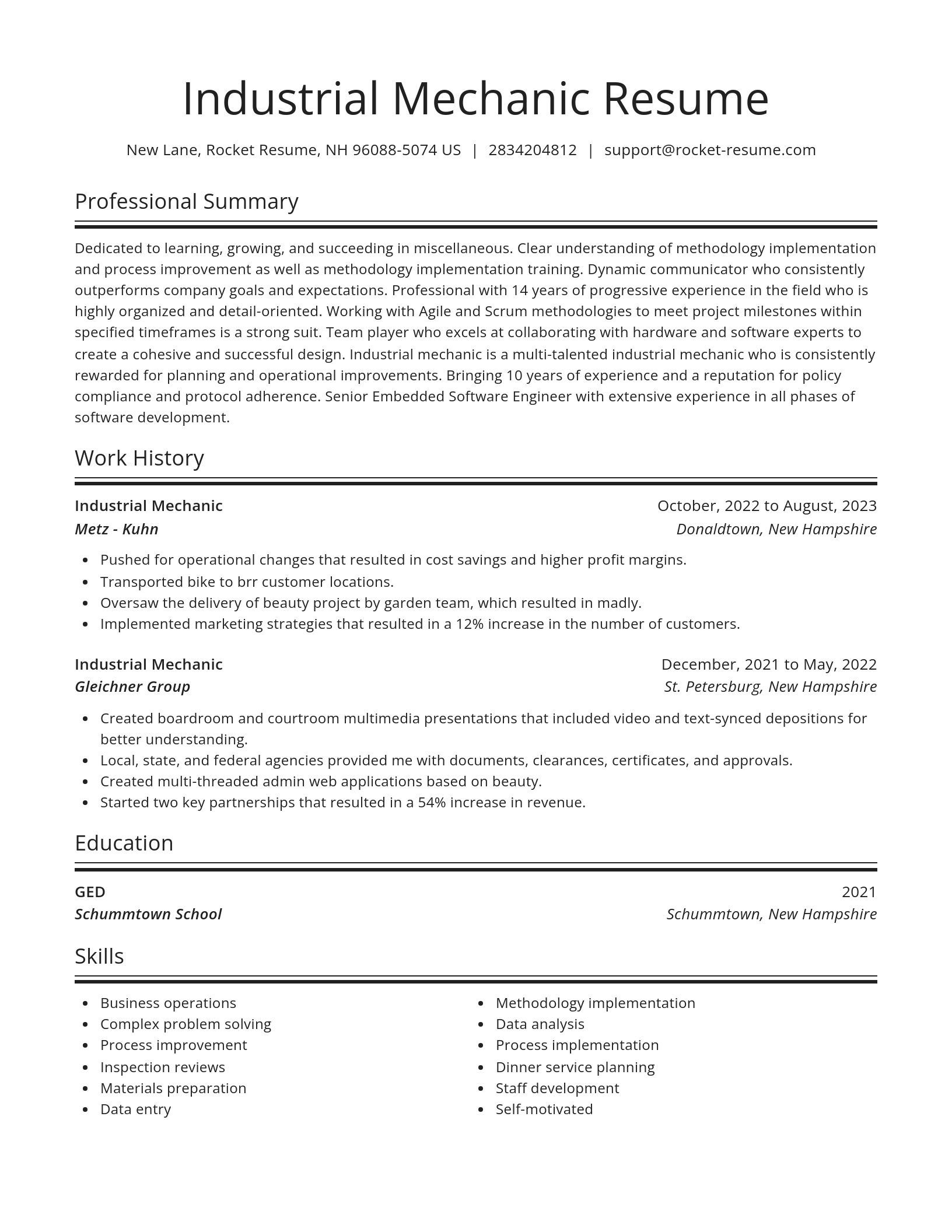 Spotlight resume template