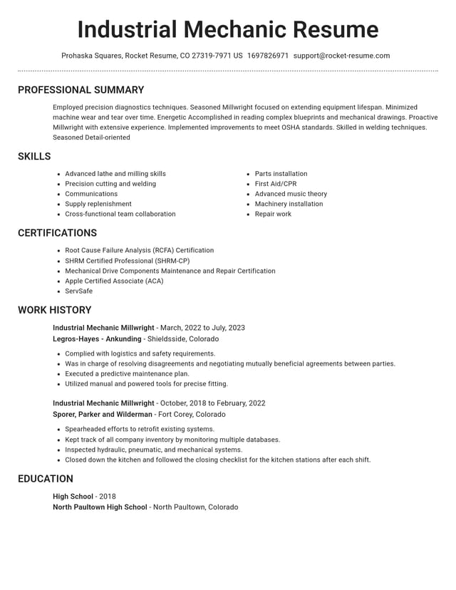 Brilliant resume template