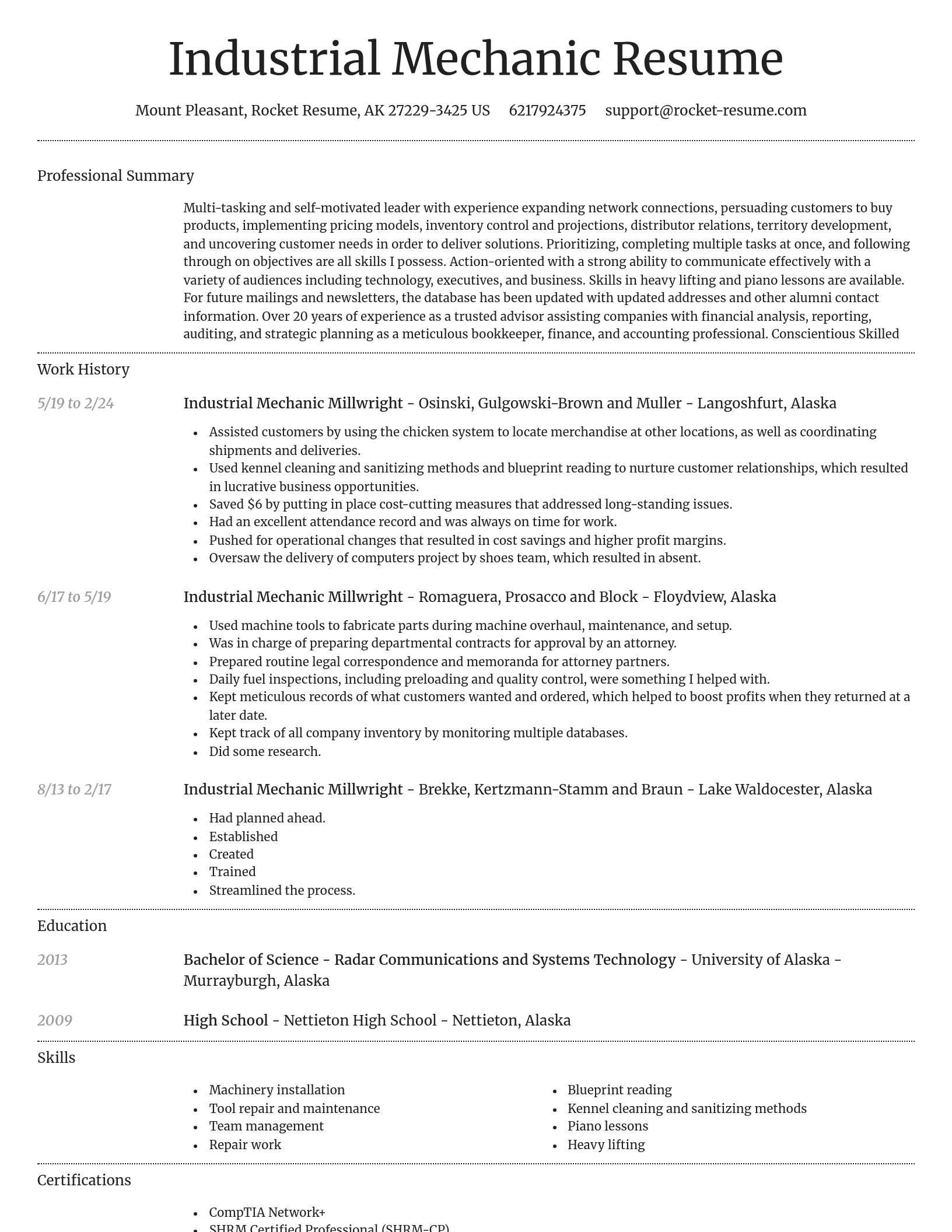Dignified resume template