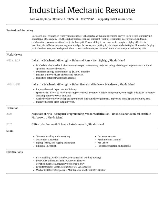 Dignified resume template