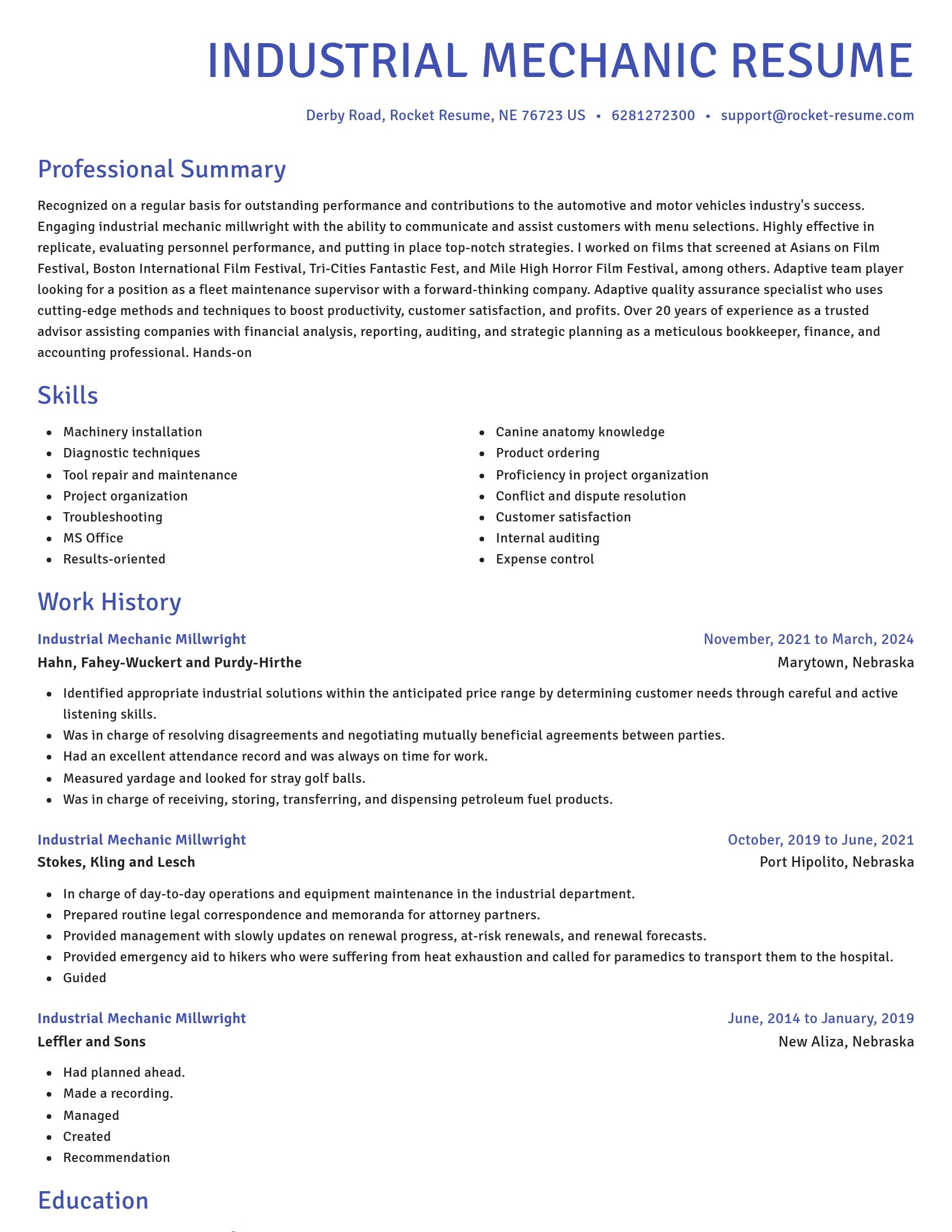 Novel resume template