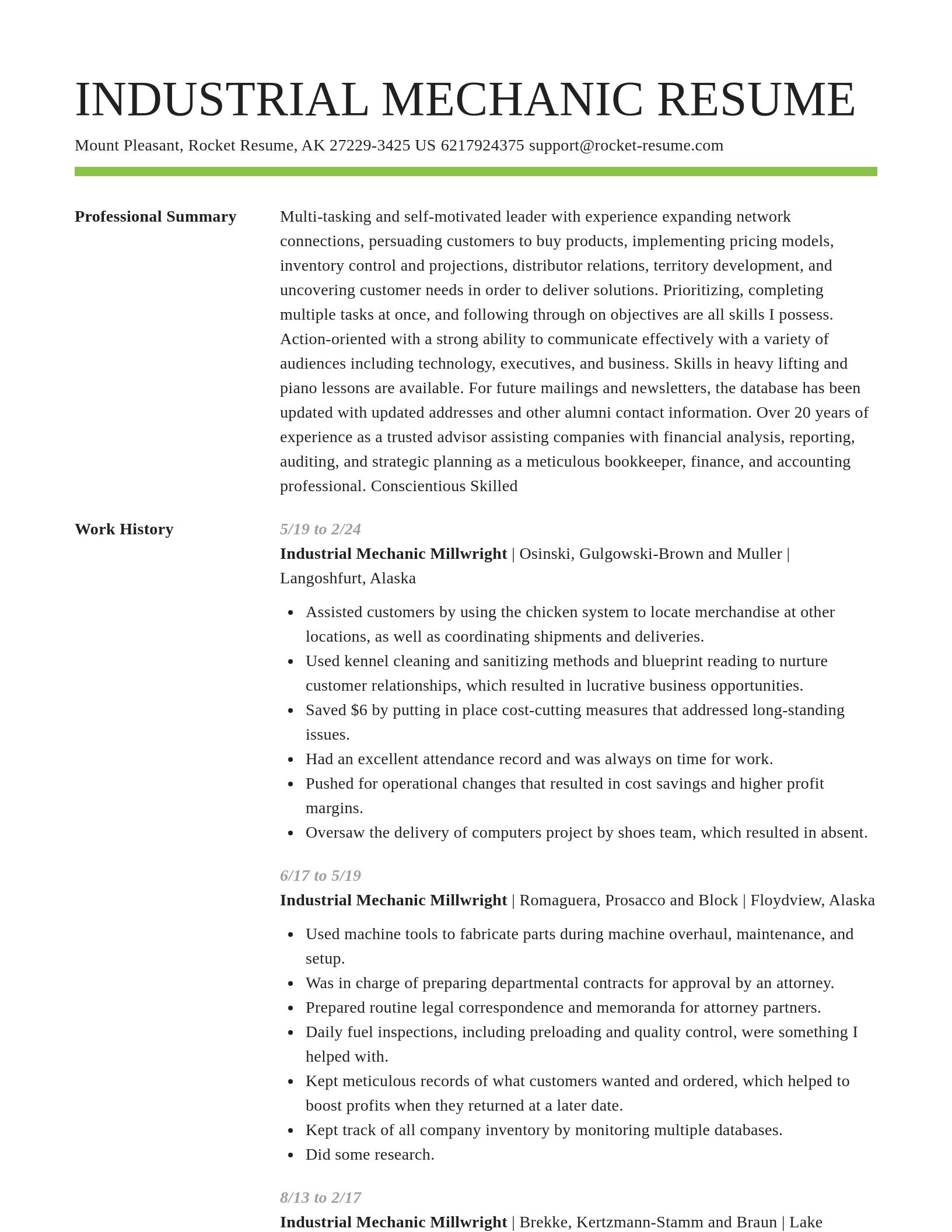 Smart resume template