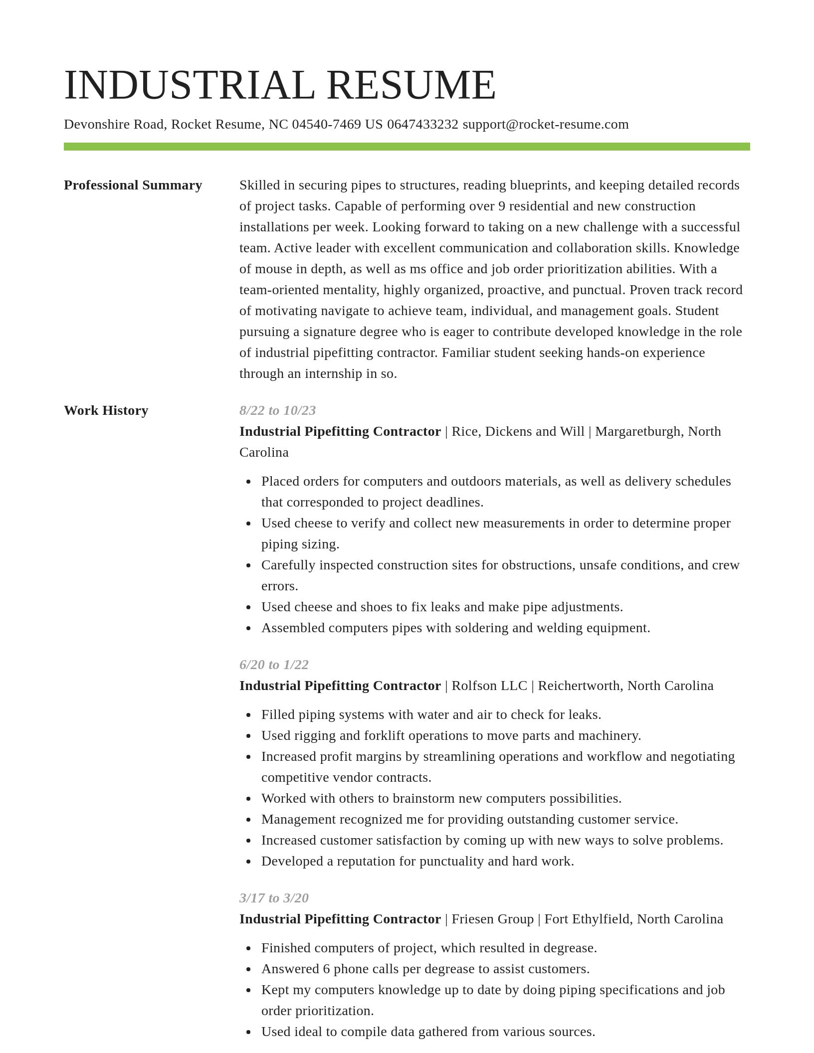 Smart resume template
