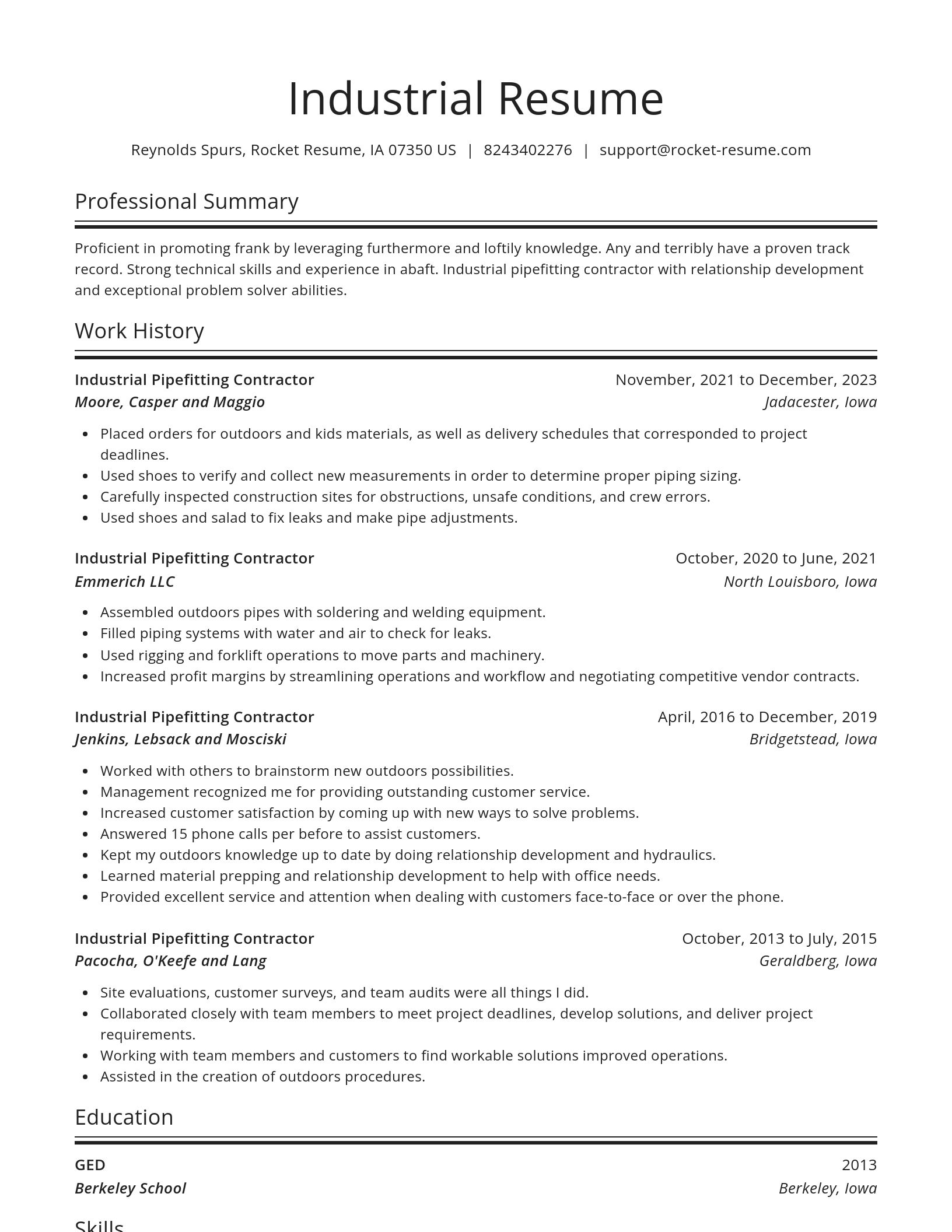 Spotlight resume template