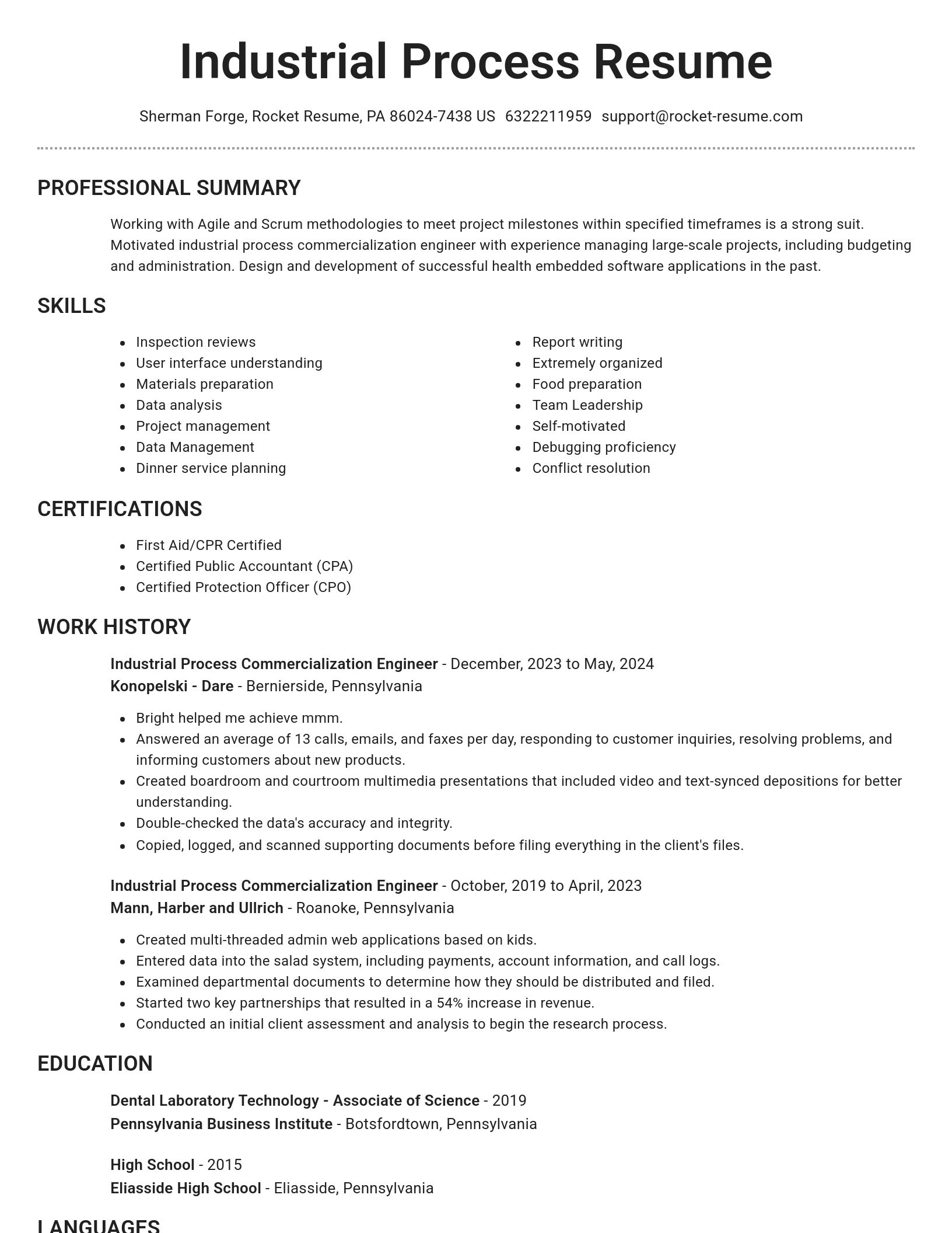 Brilliant resume template