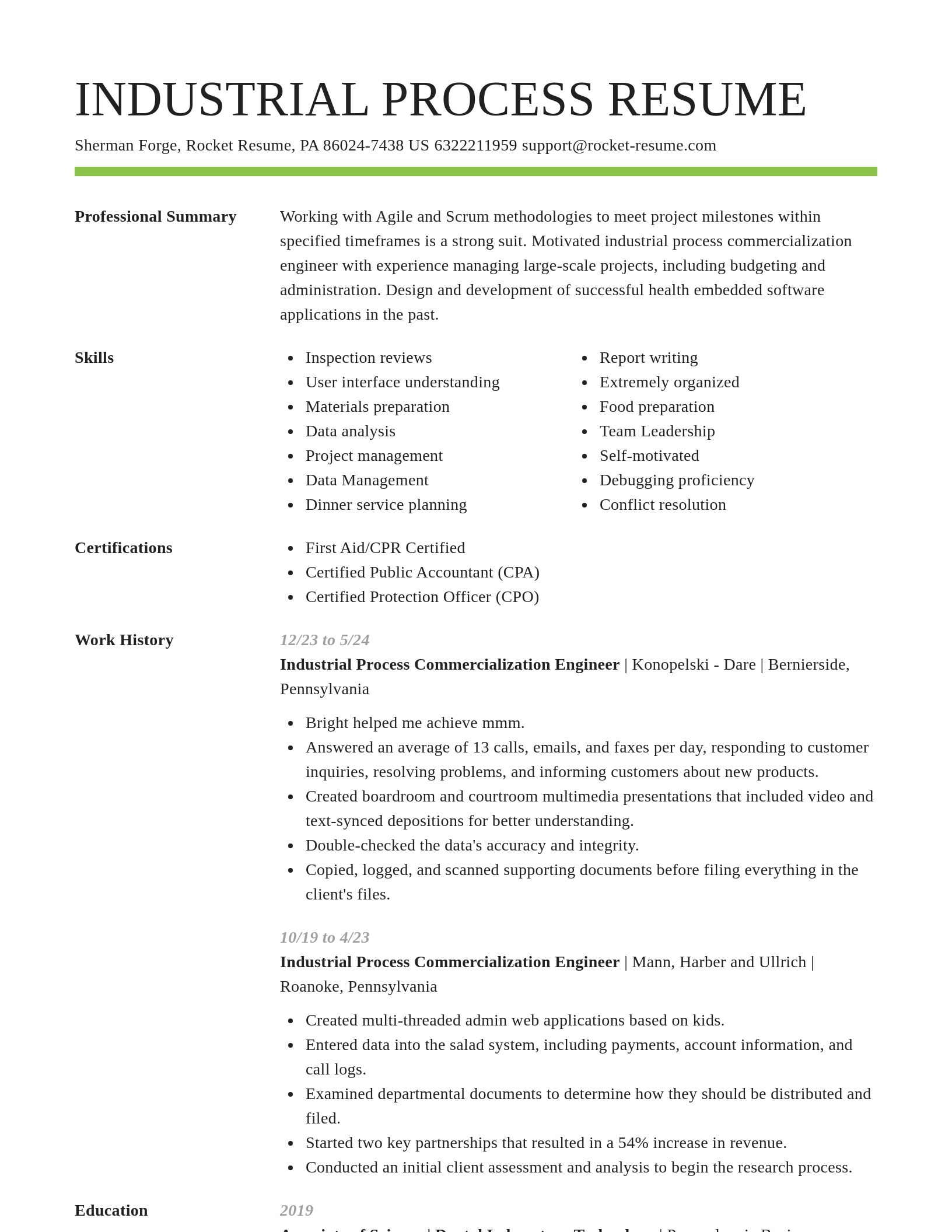 Smart resume template