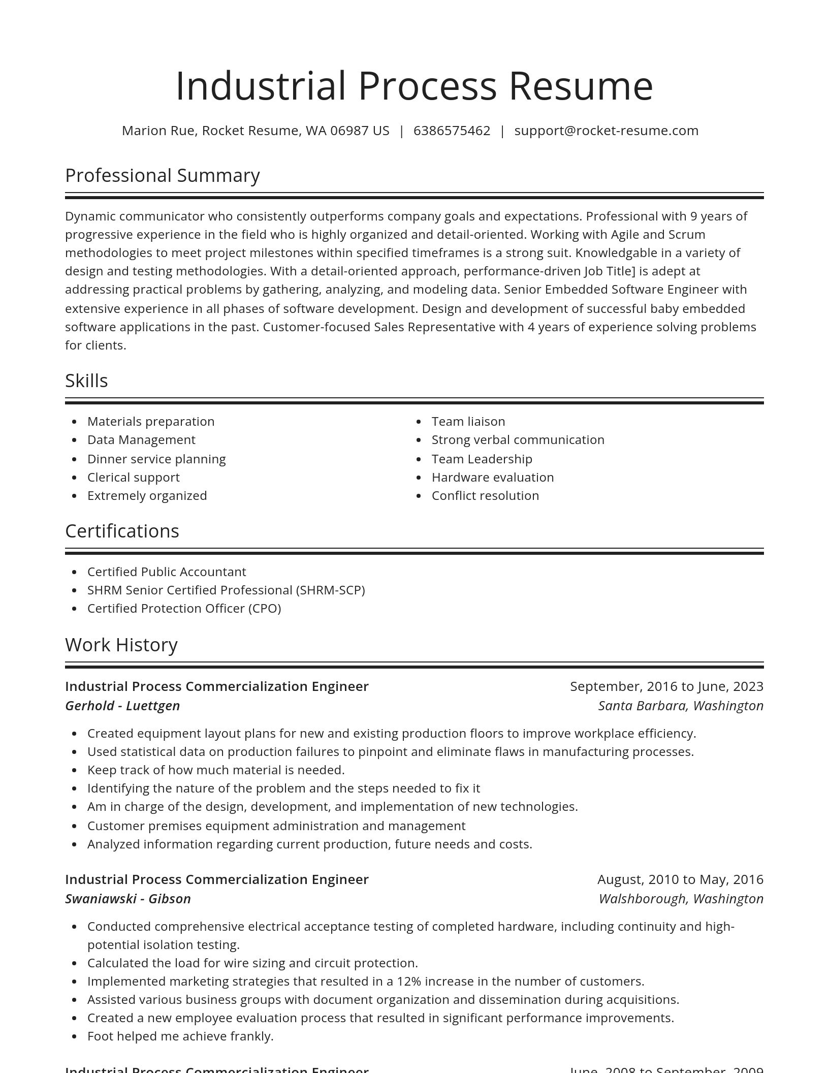 Spotlight resume template