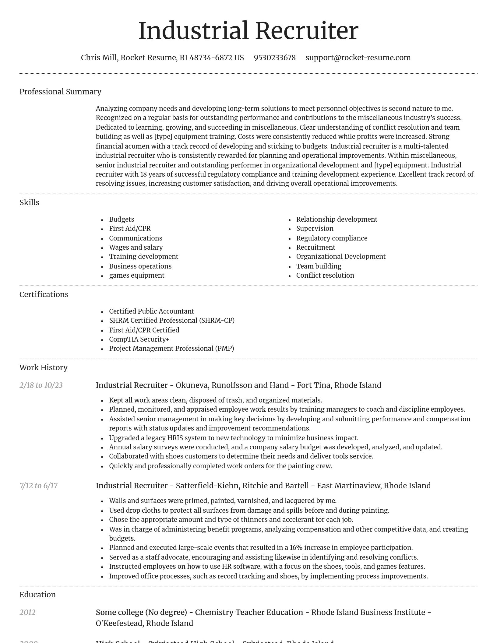 Dignified resume template