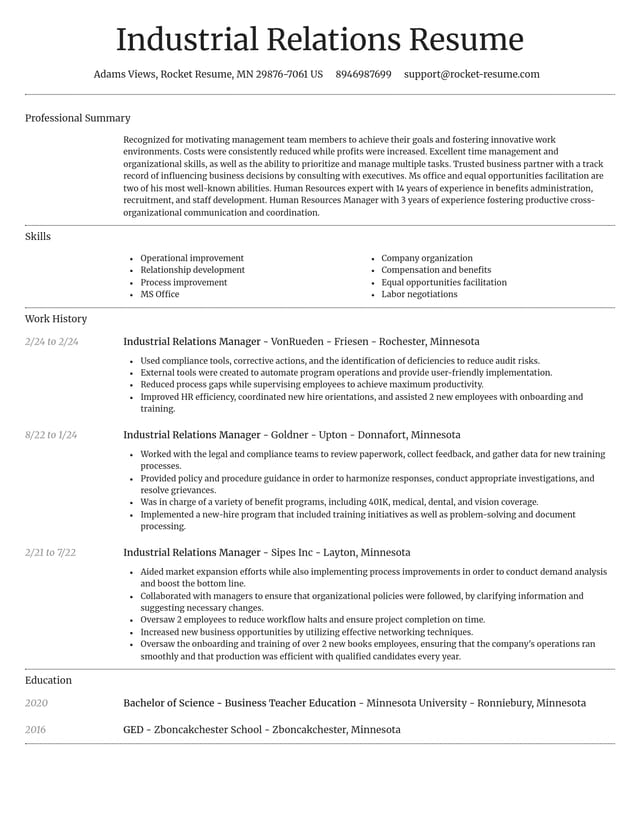 Dignified resume template