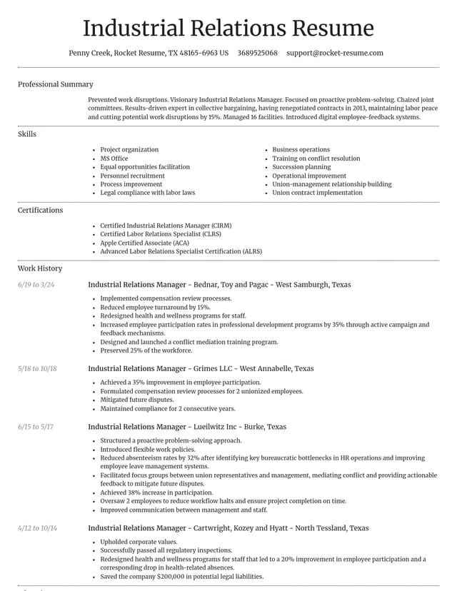 Dignified resume template
