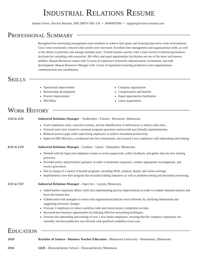 Director resume template
