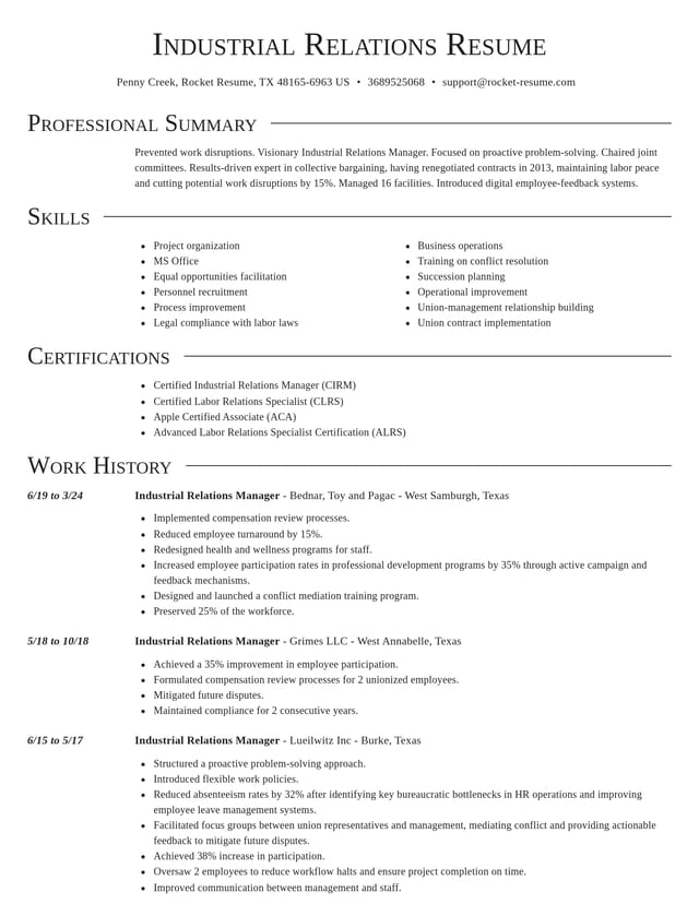 Director resume template