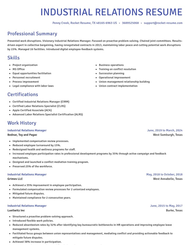 Novel resume template