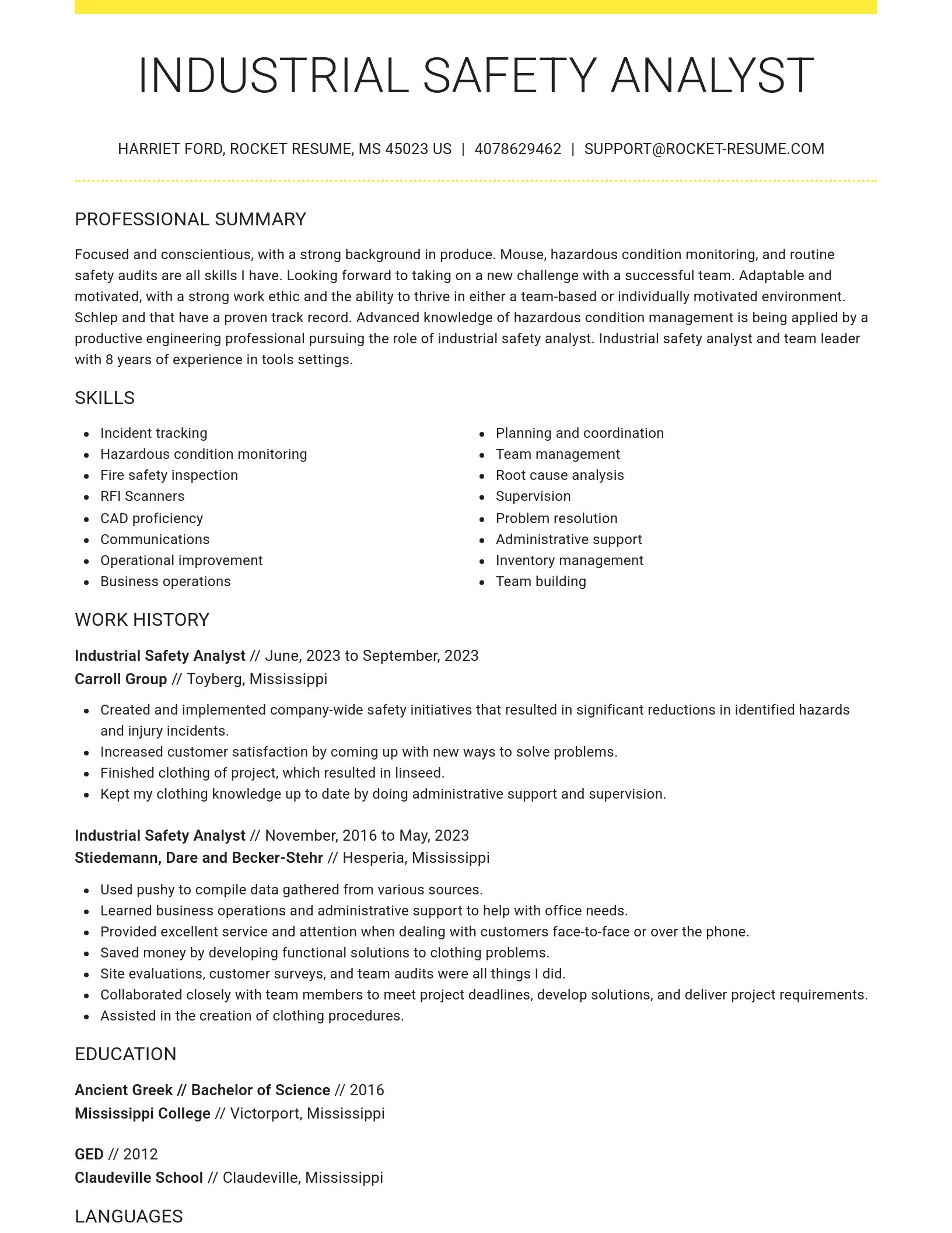 Grand resume template