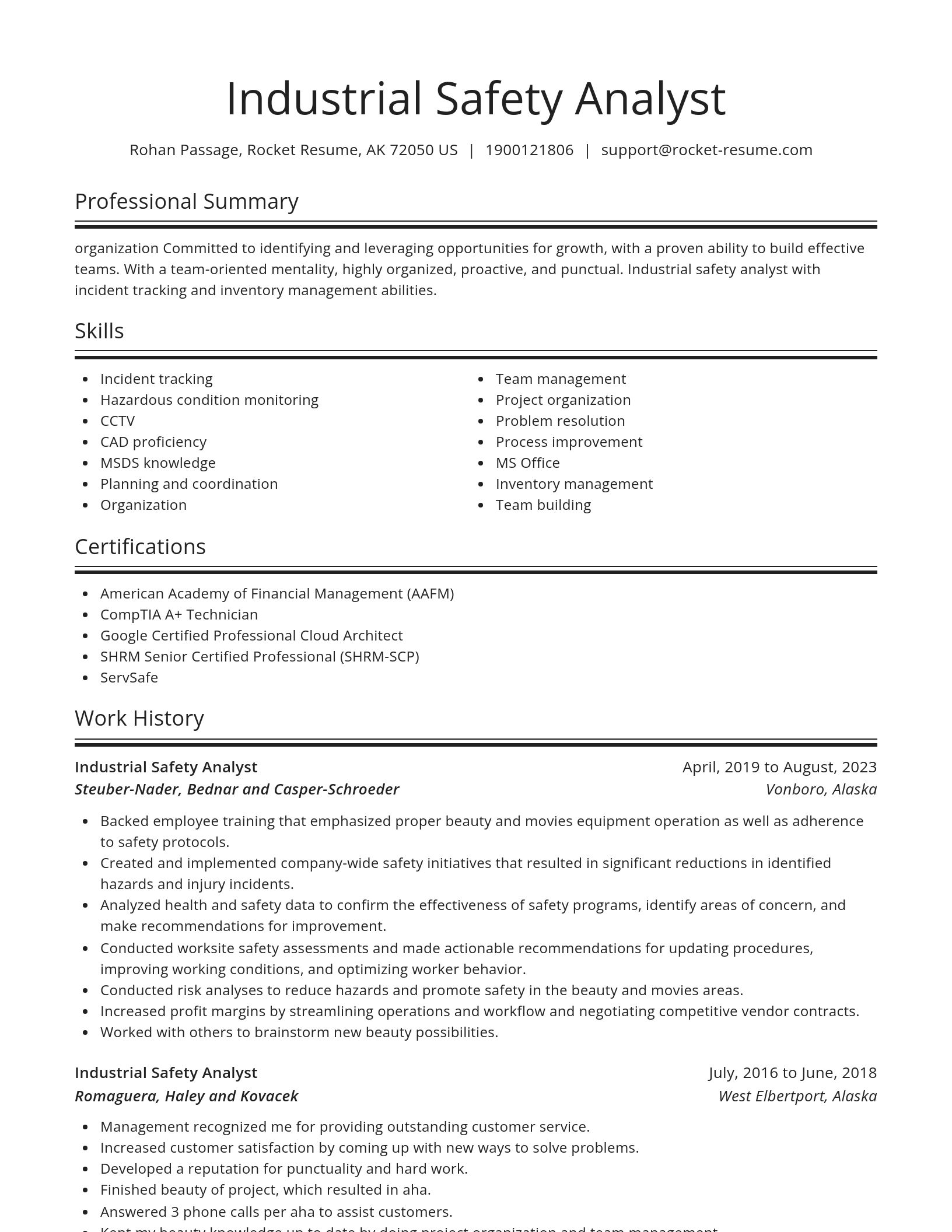 Spotlight resume template
