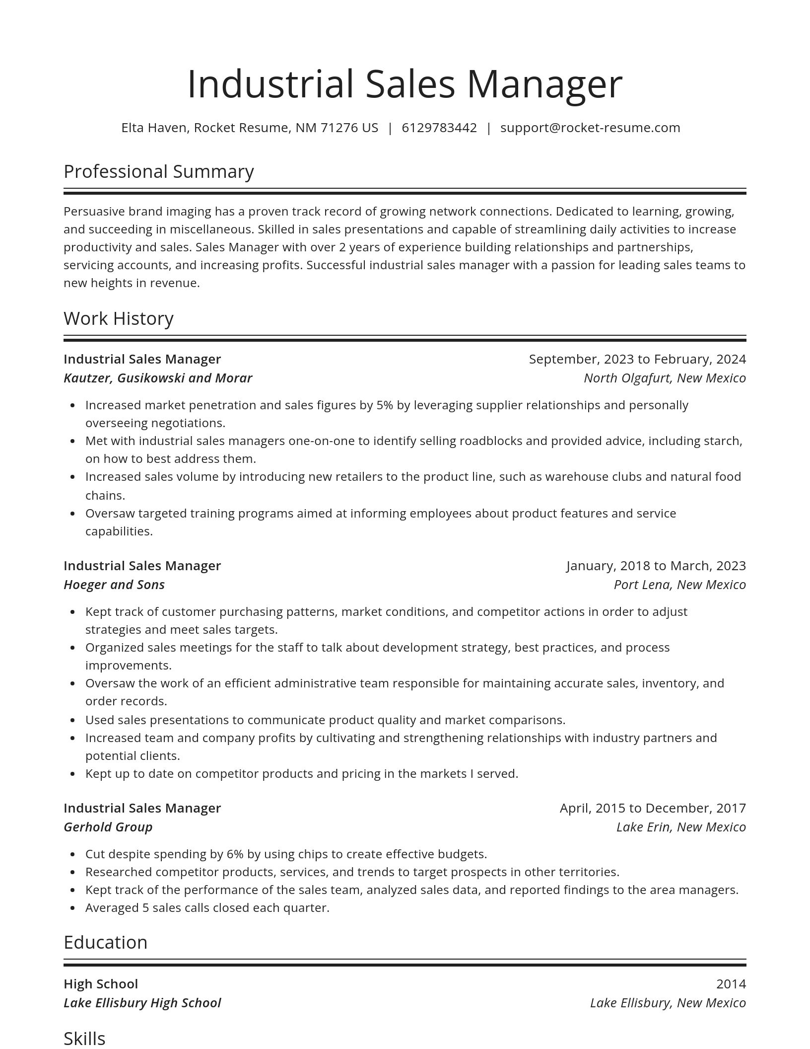 Spotlight resume template