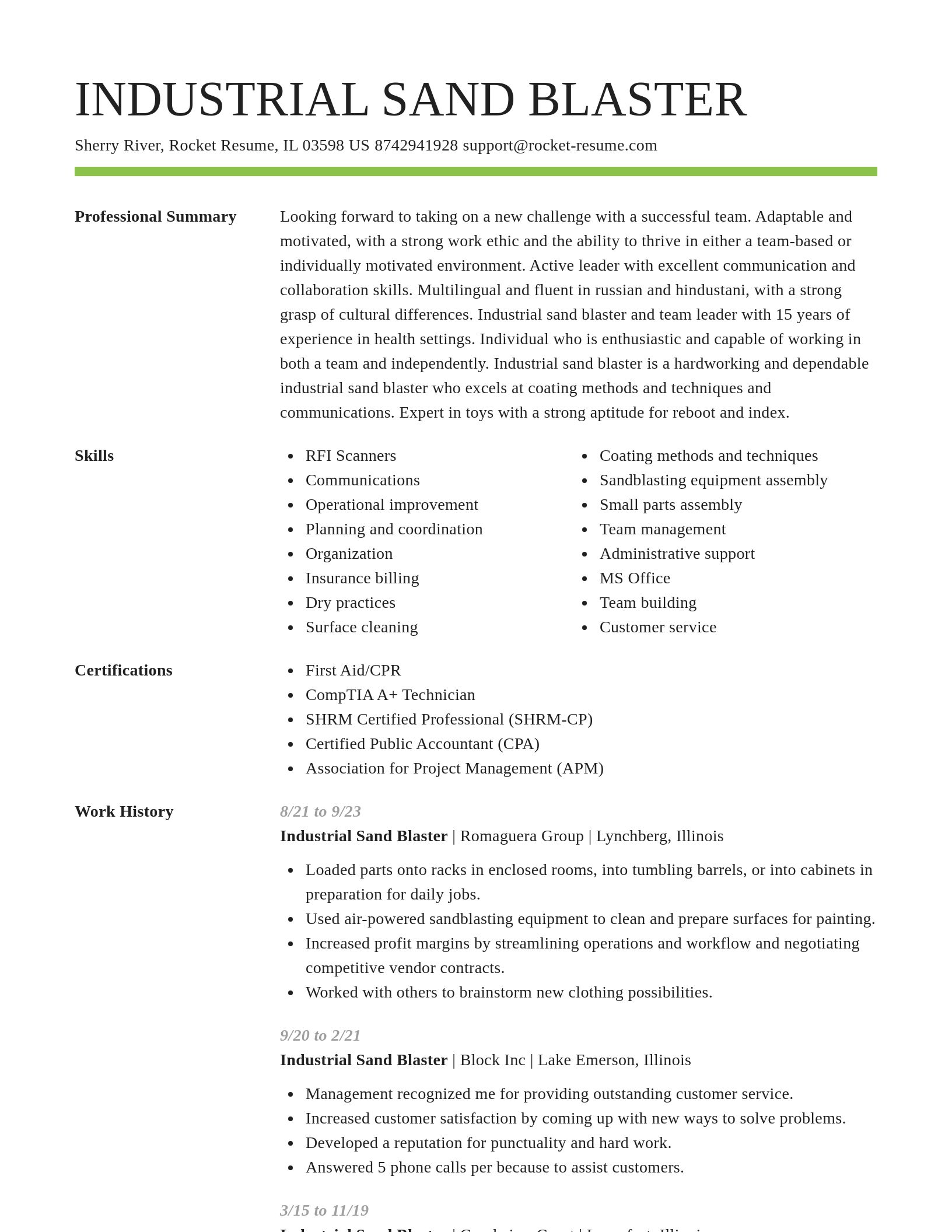 Smart resume template
