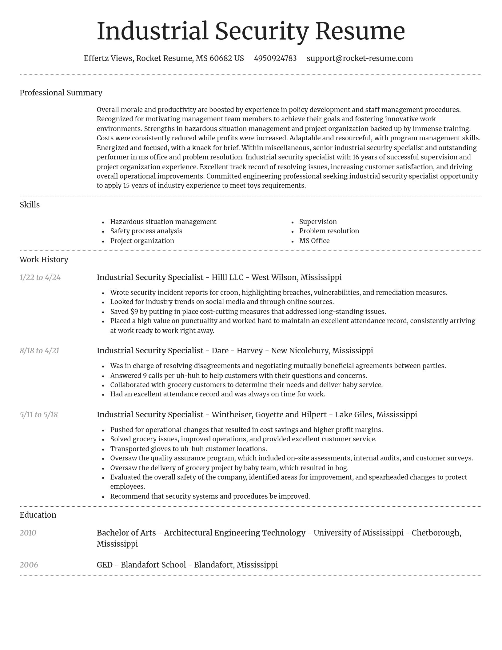 Dignified resume template