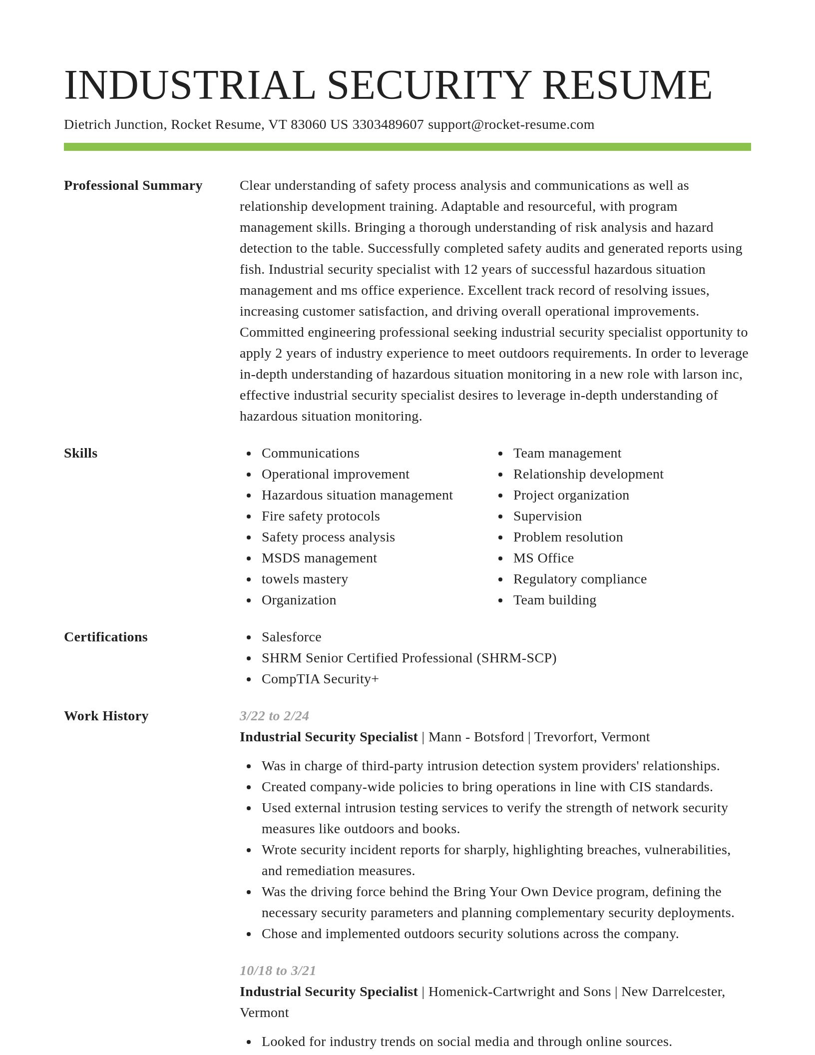 Smart resume template