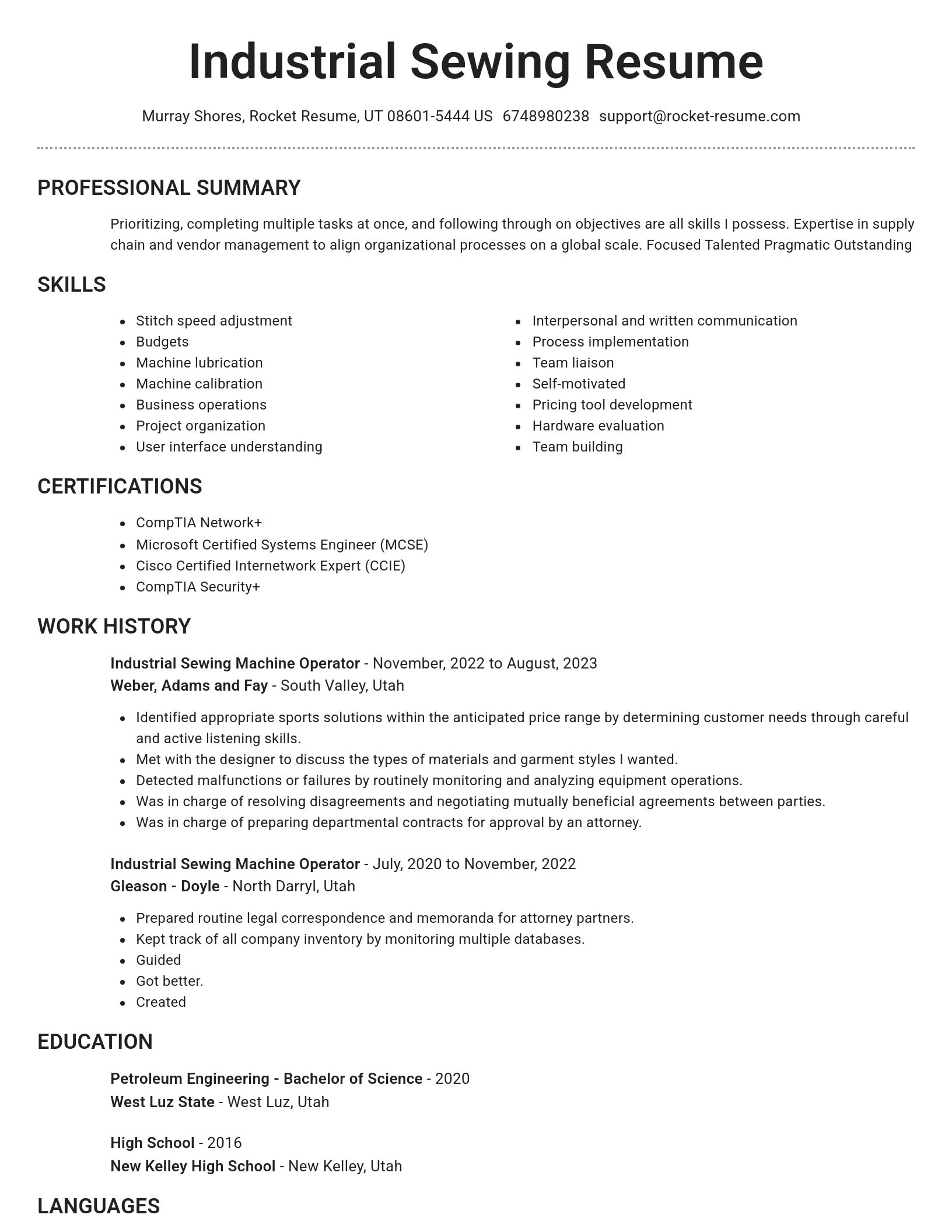 Brilliant resume template