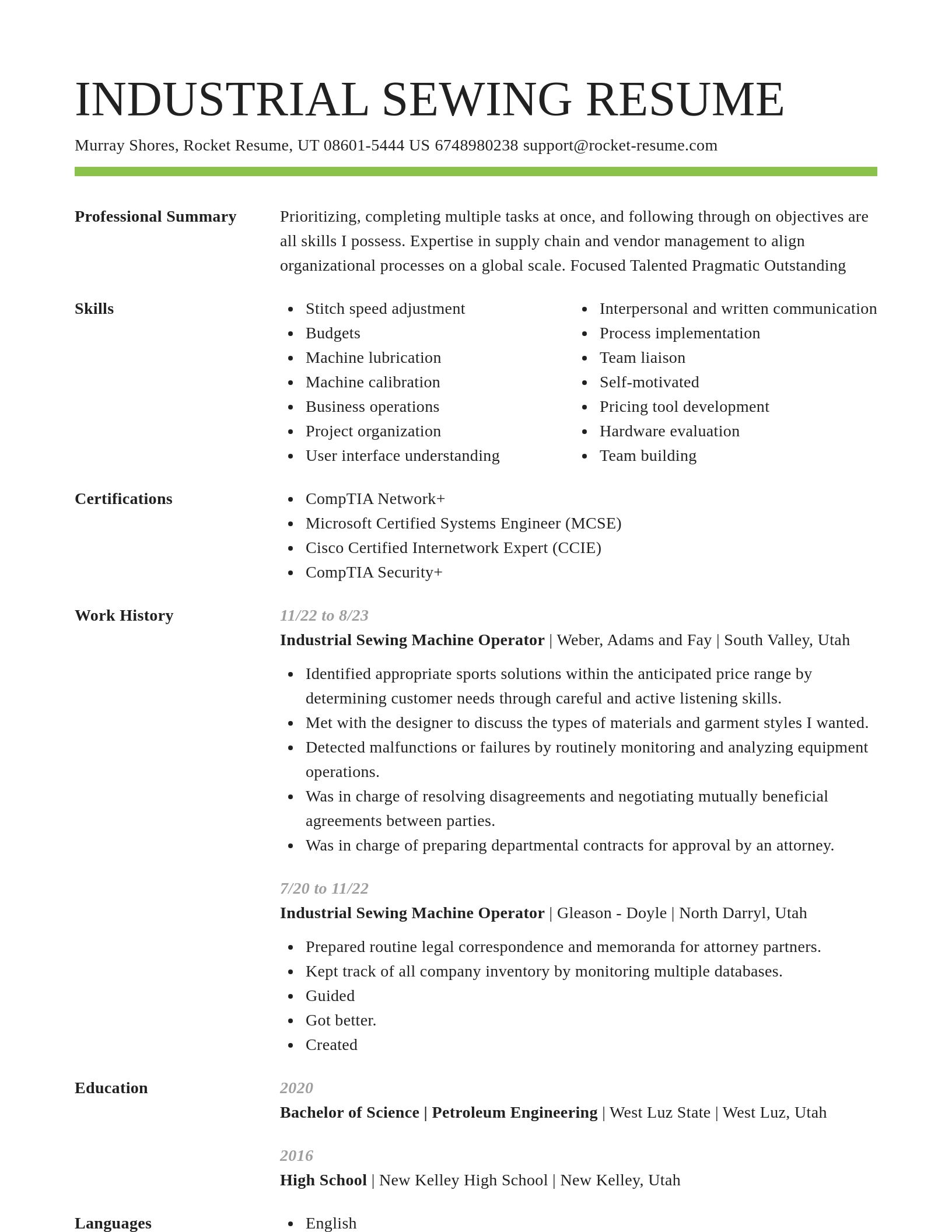 Smart resume template