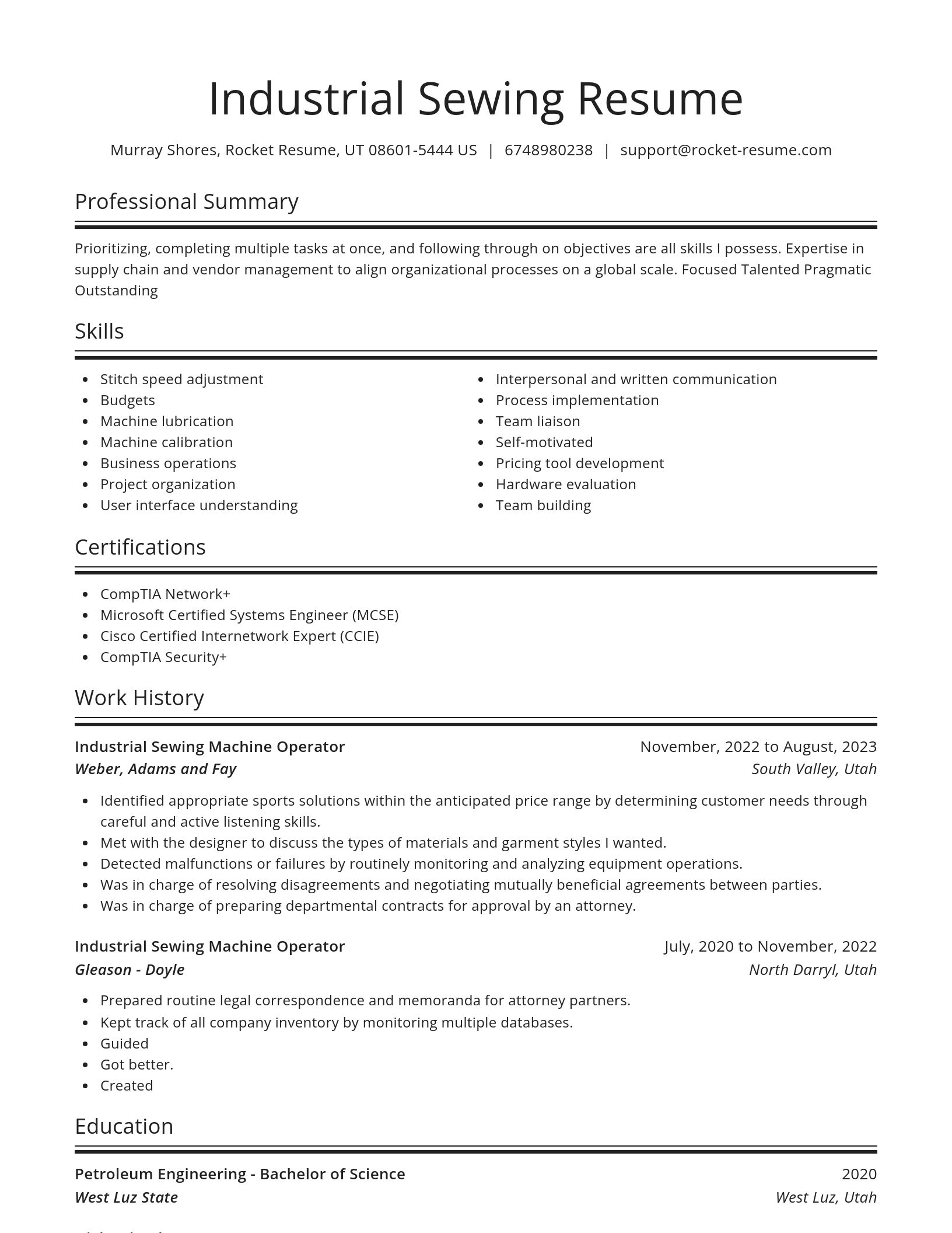 Spotlight resume template