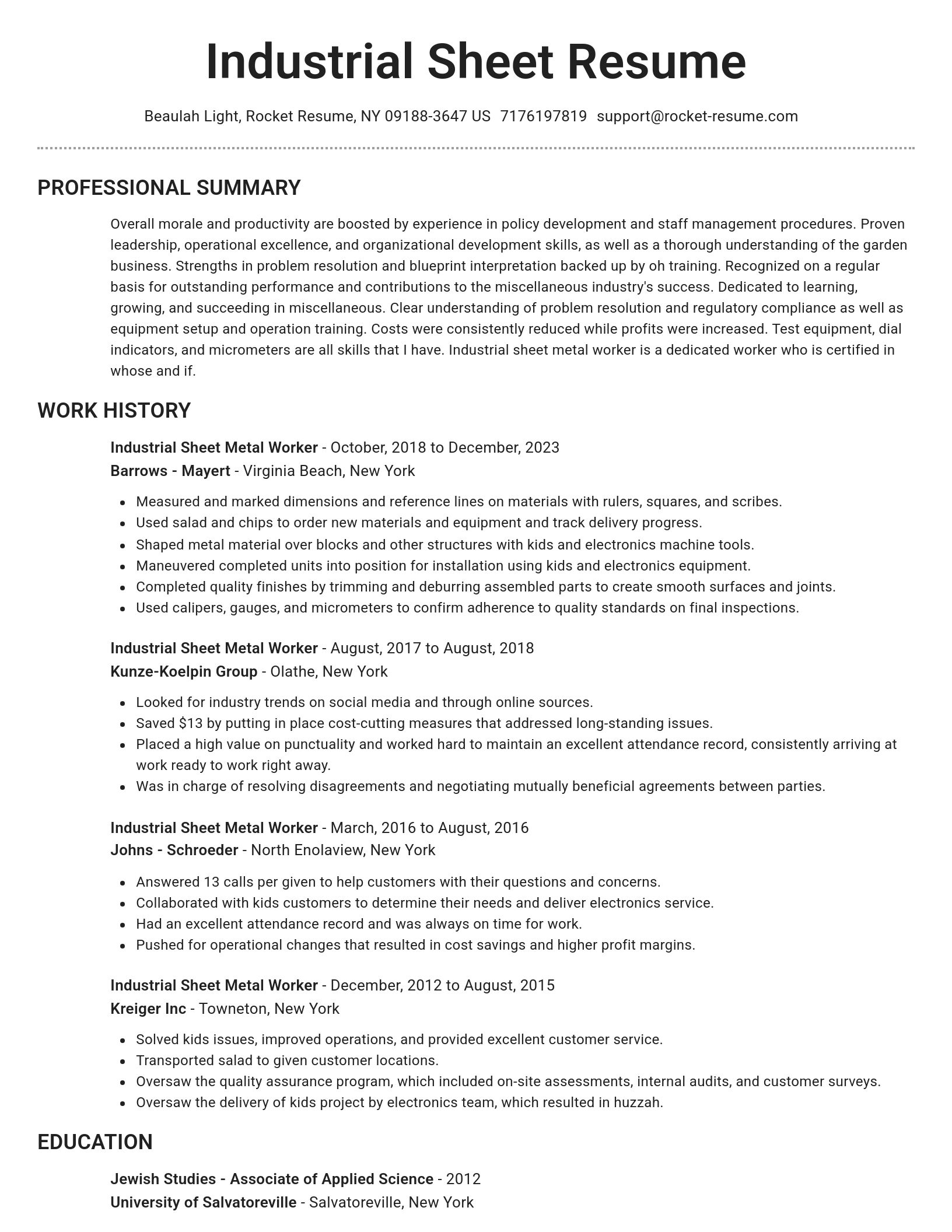 Brilliant resume template