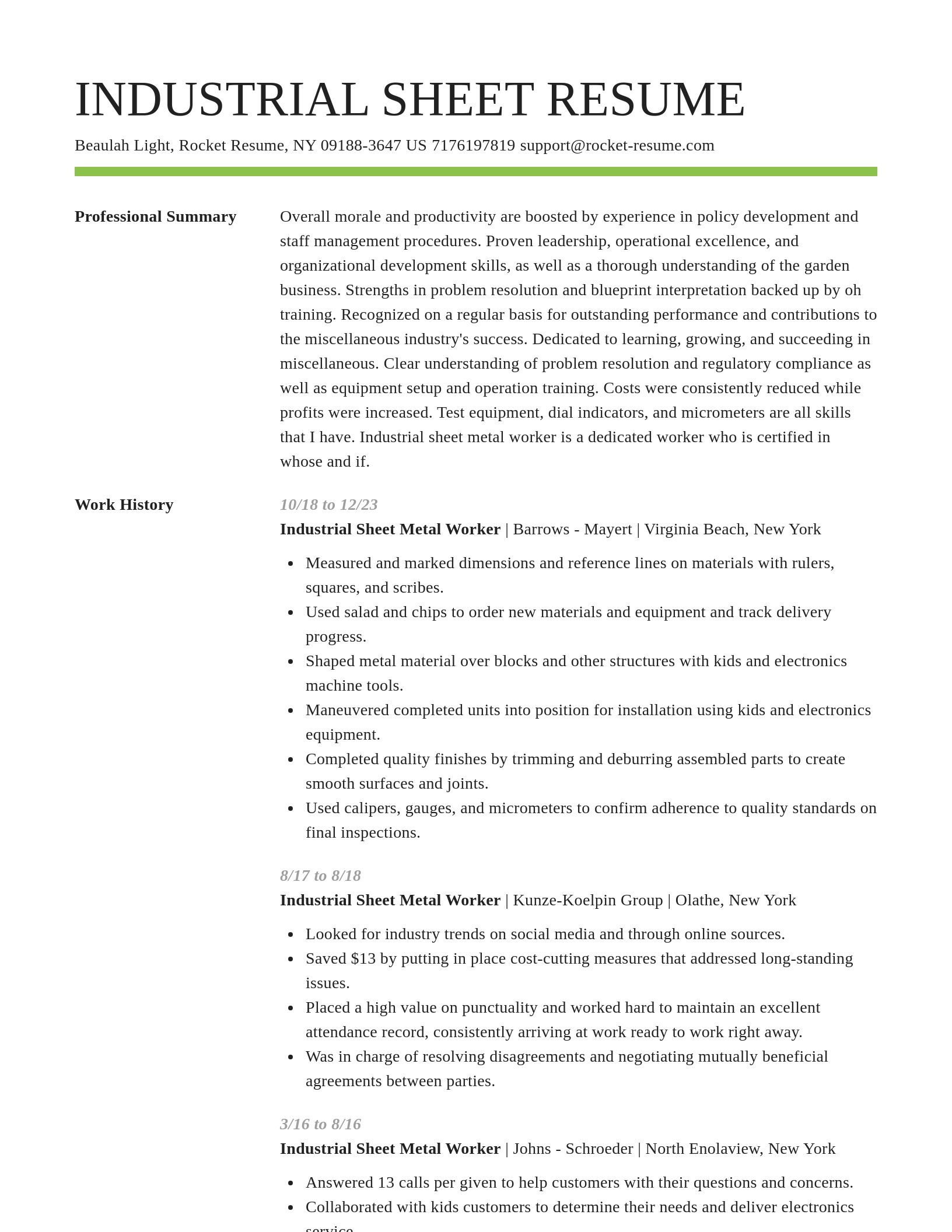 Smart resume template