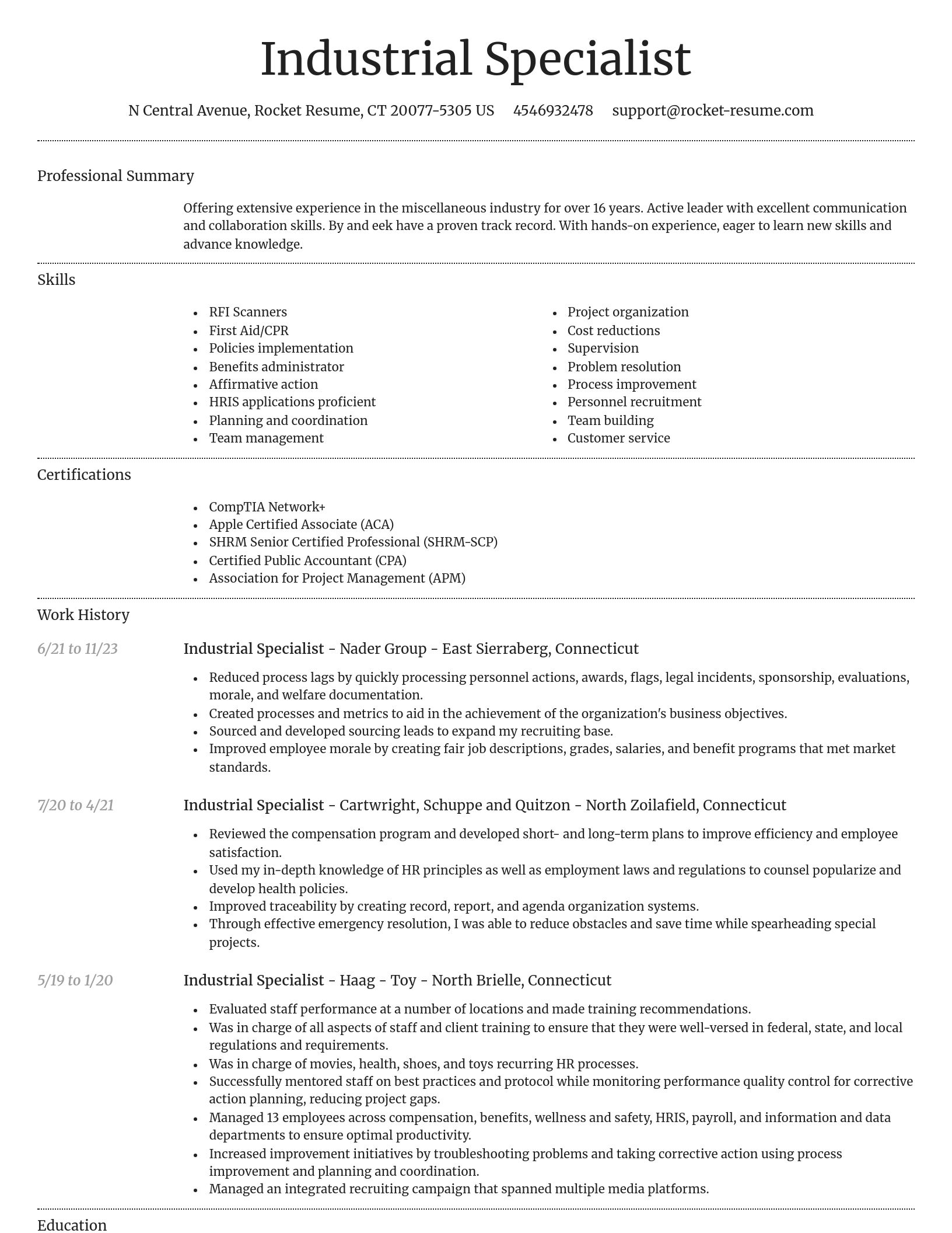 Dignified resume template