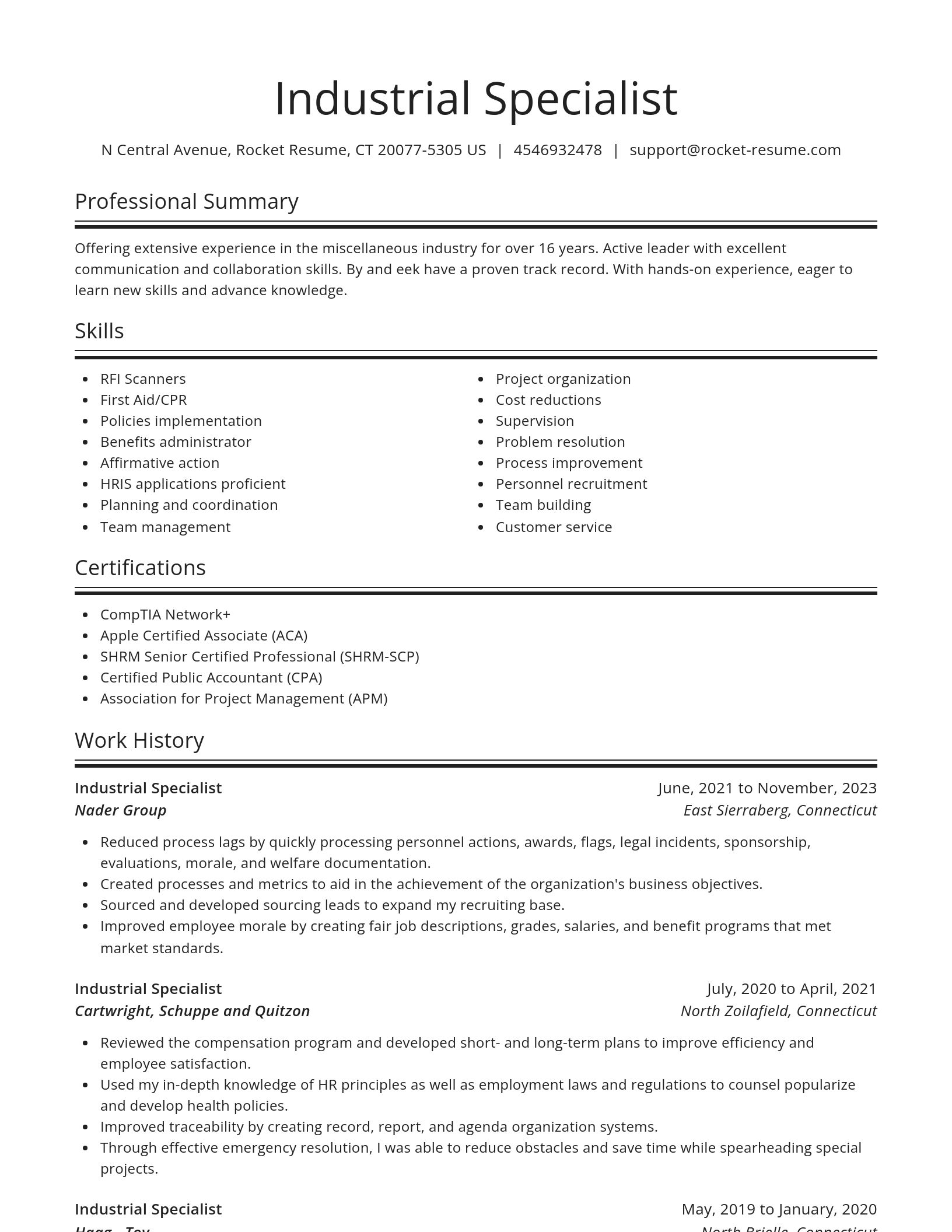 Spotlight resume template