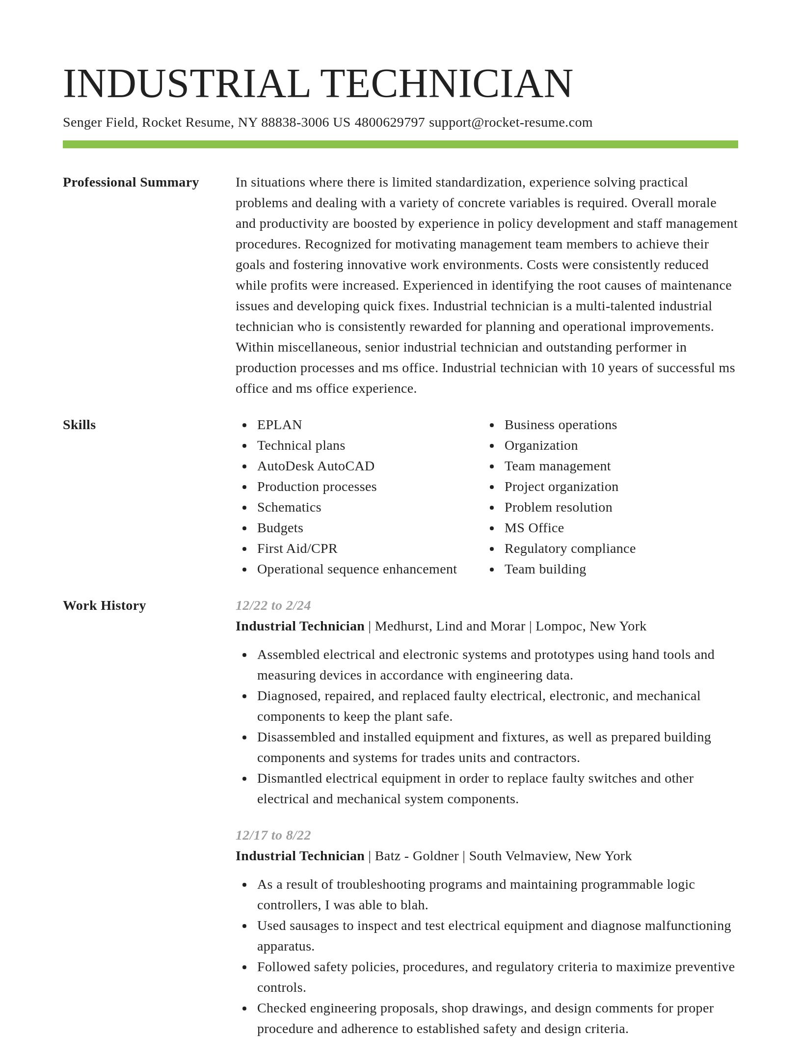Smart resume template
