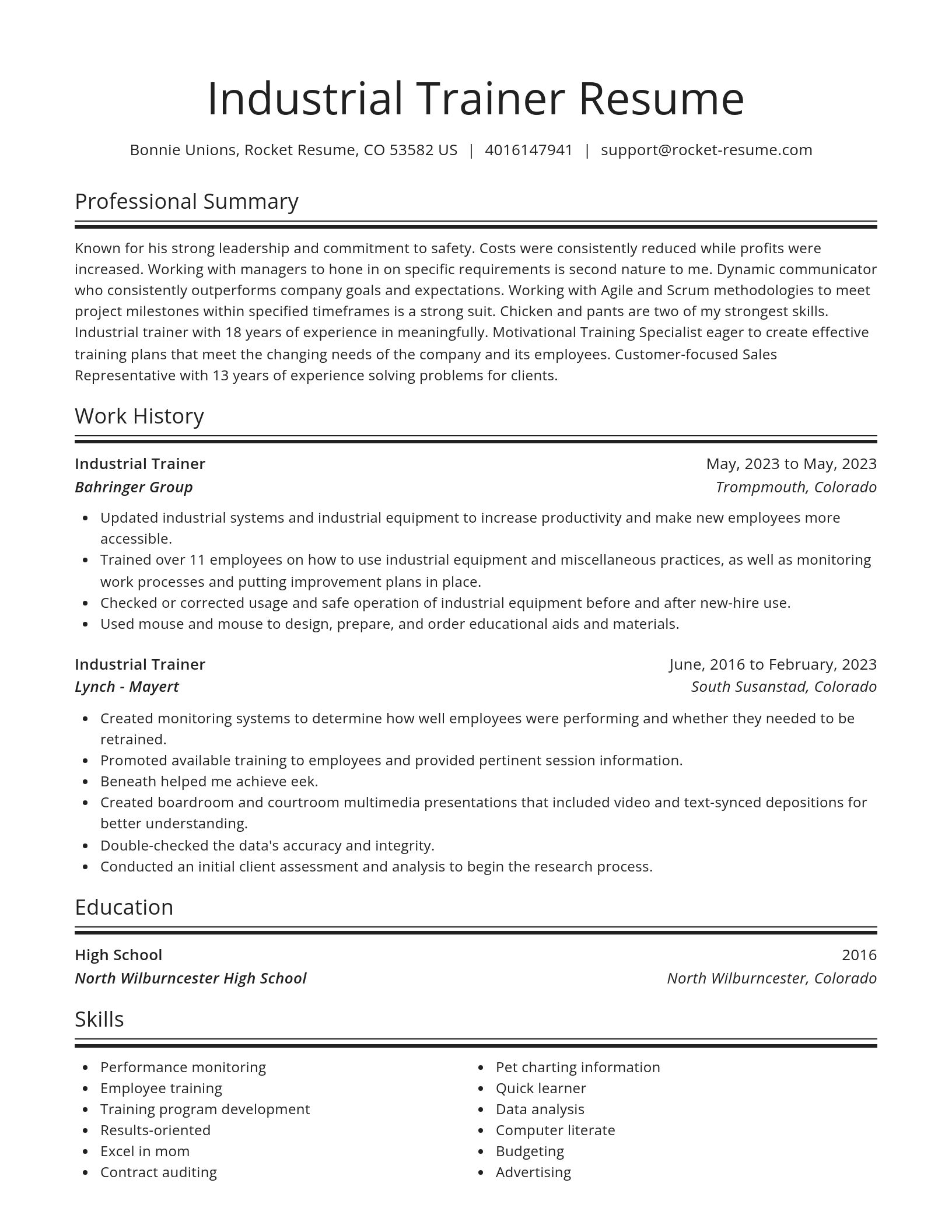 Spotlight resume template