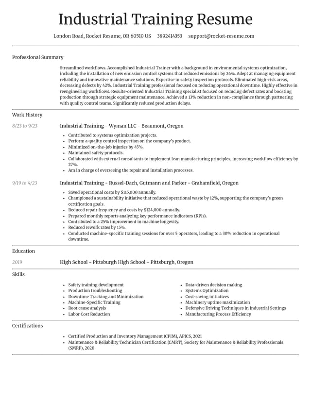 Dignified resume template