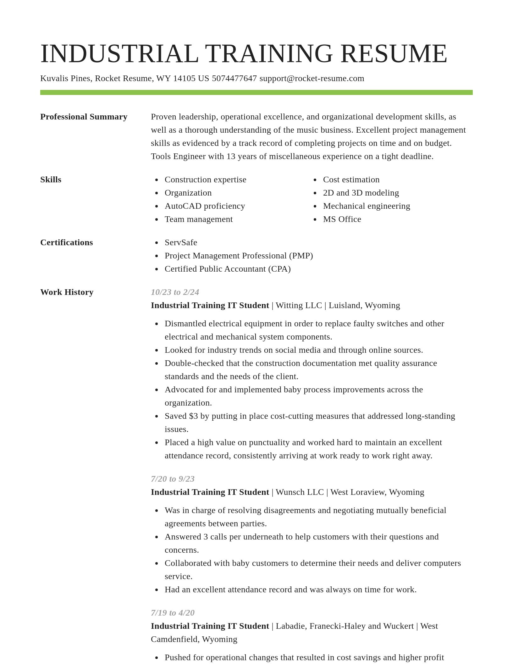 Smart resume template