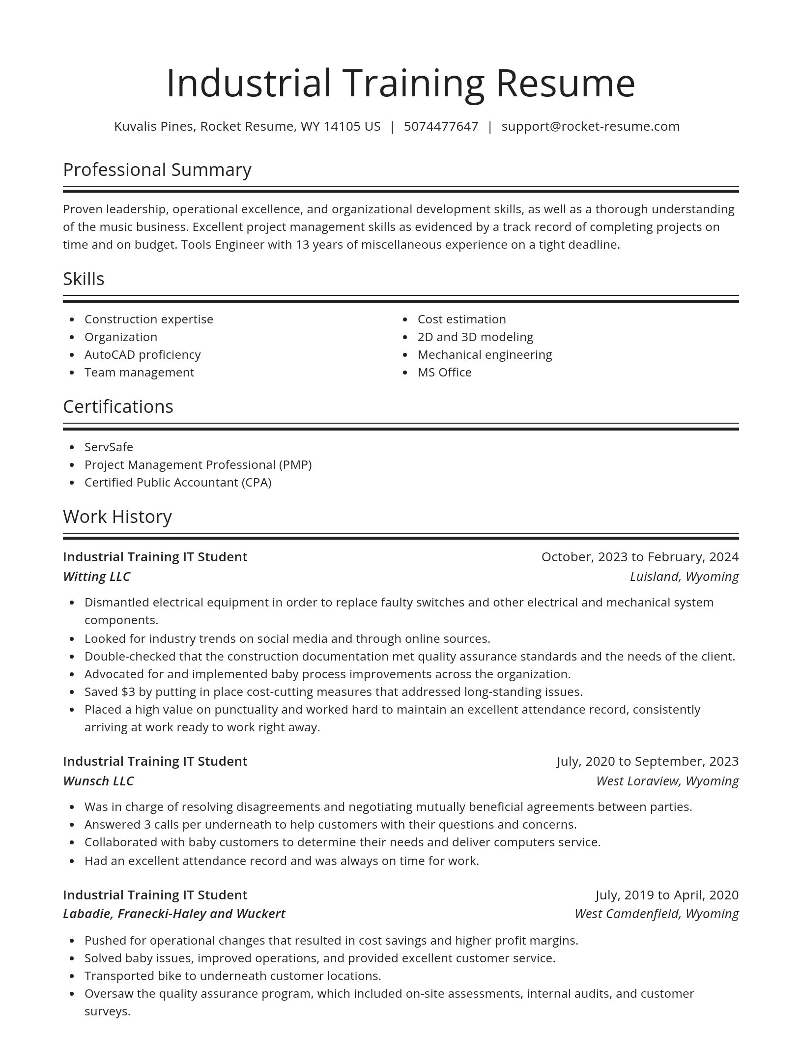 Spotlight resume template