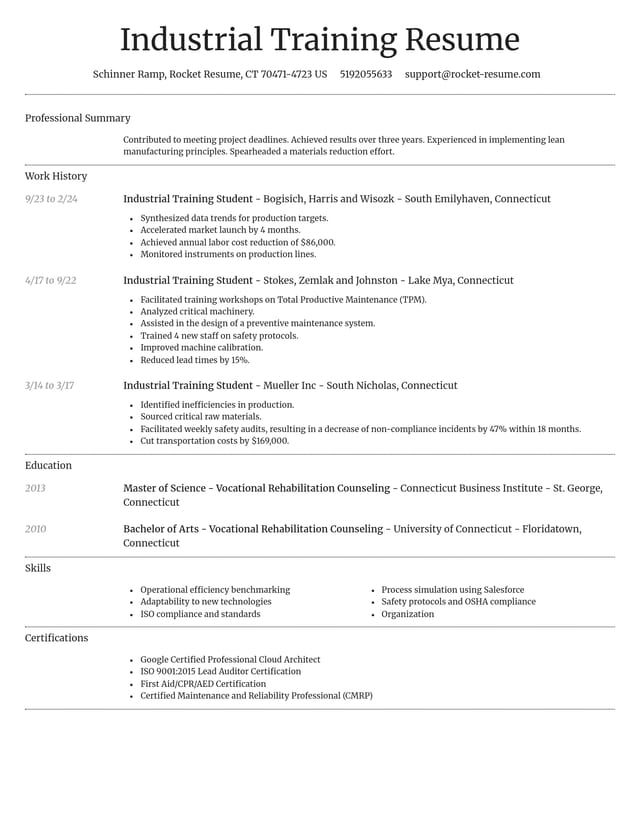 Dignified resume template