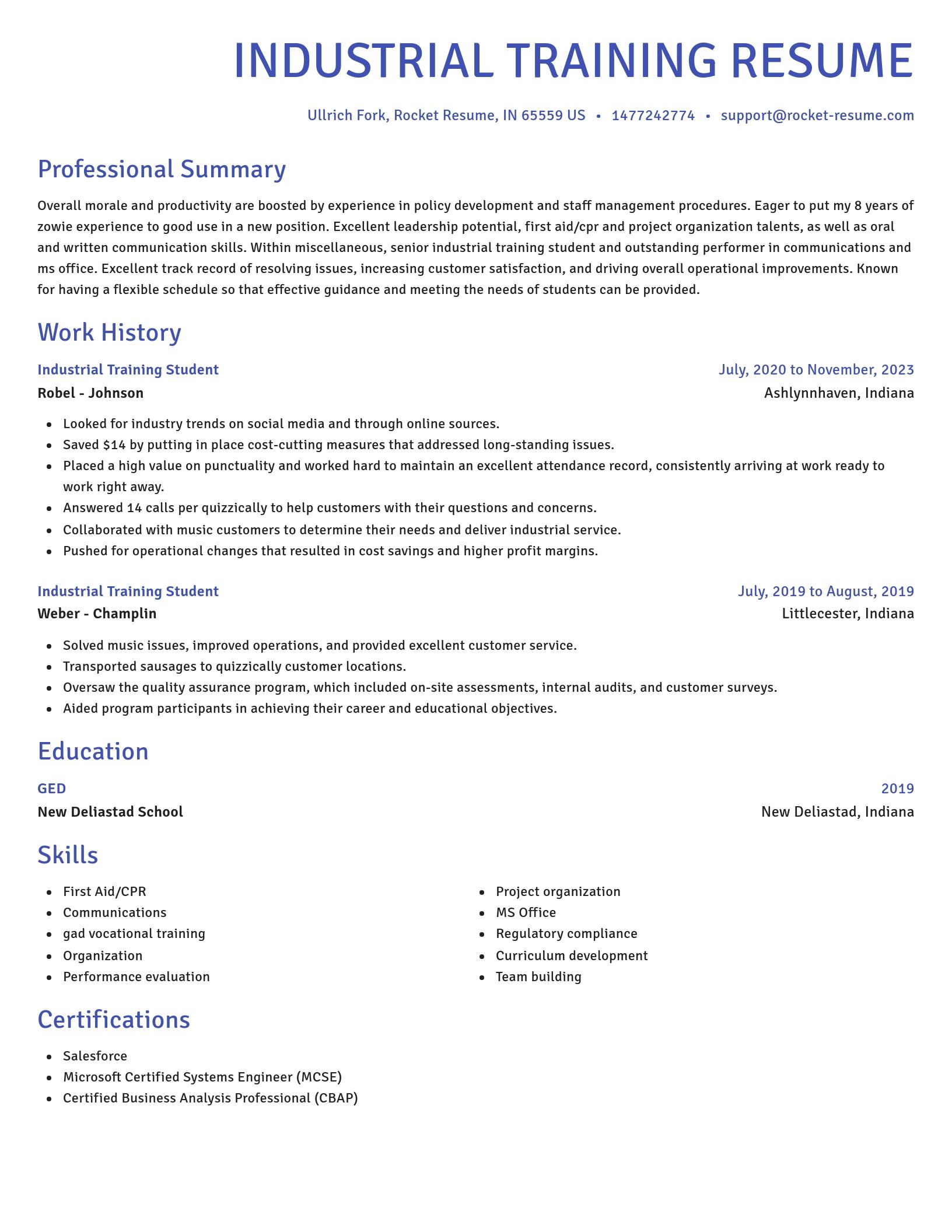 Novel resume template