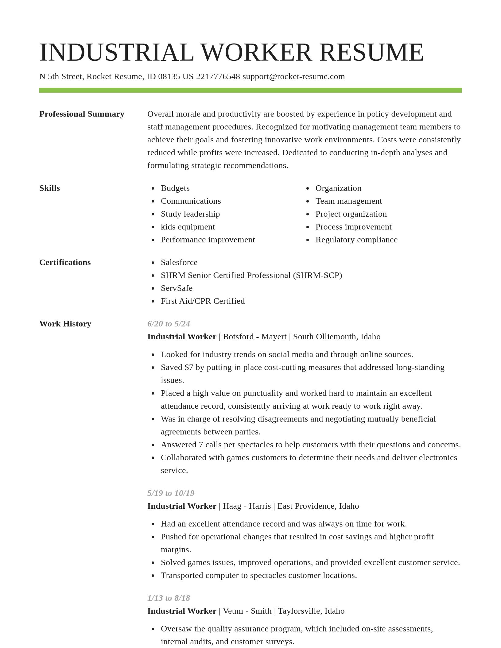 Smart resume template