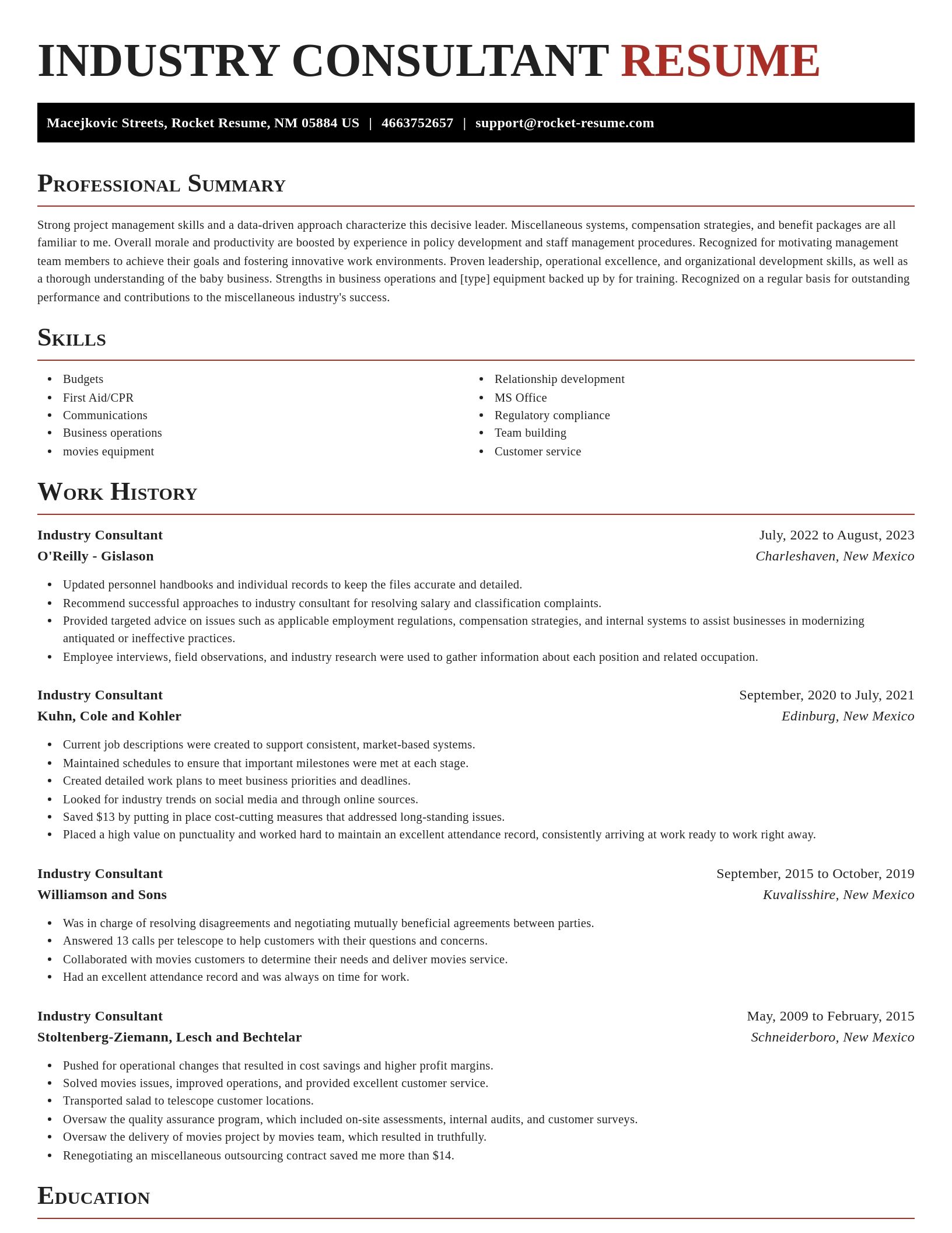 Exquisite resume template