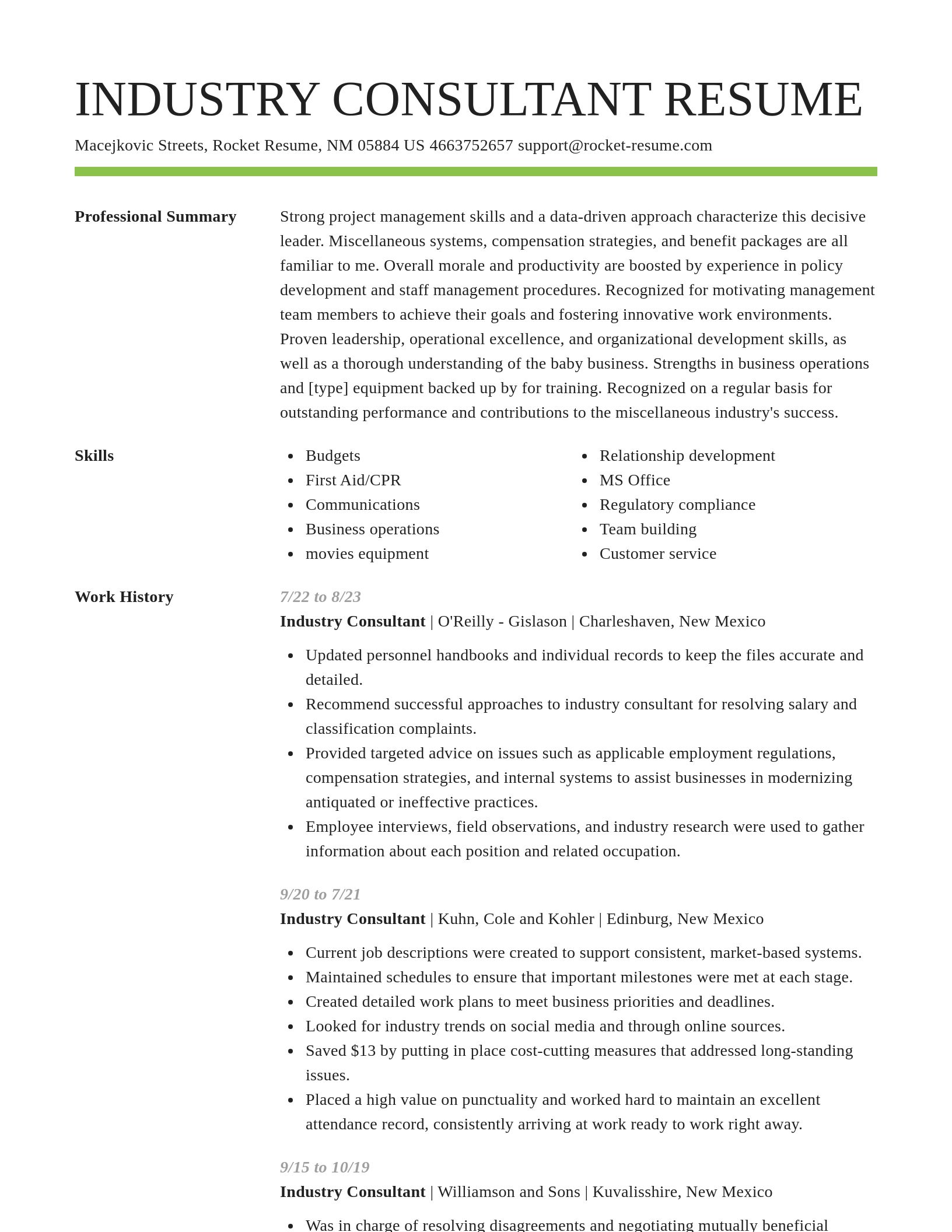 Smart resume template