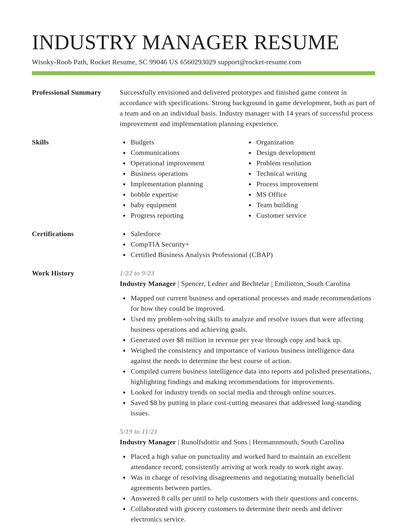 Smart resume template
