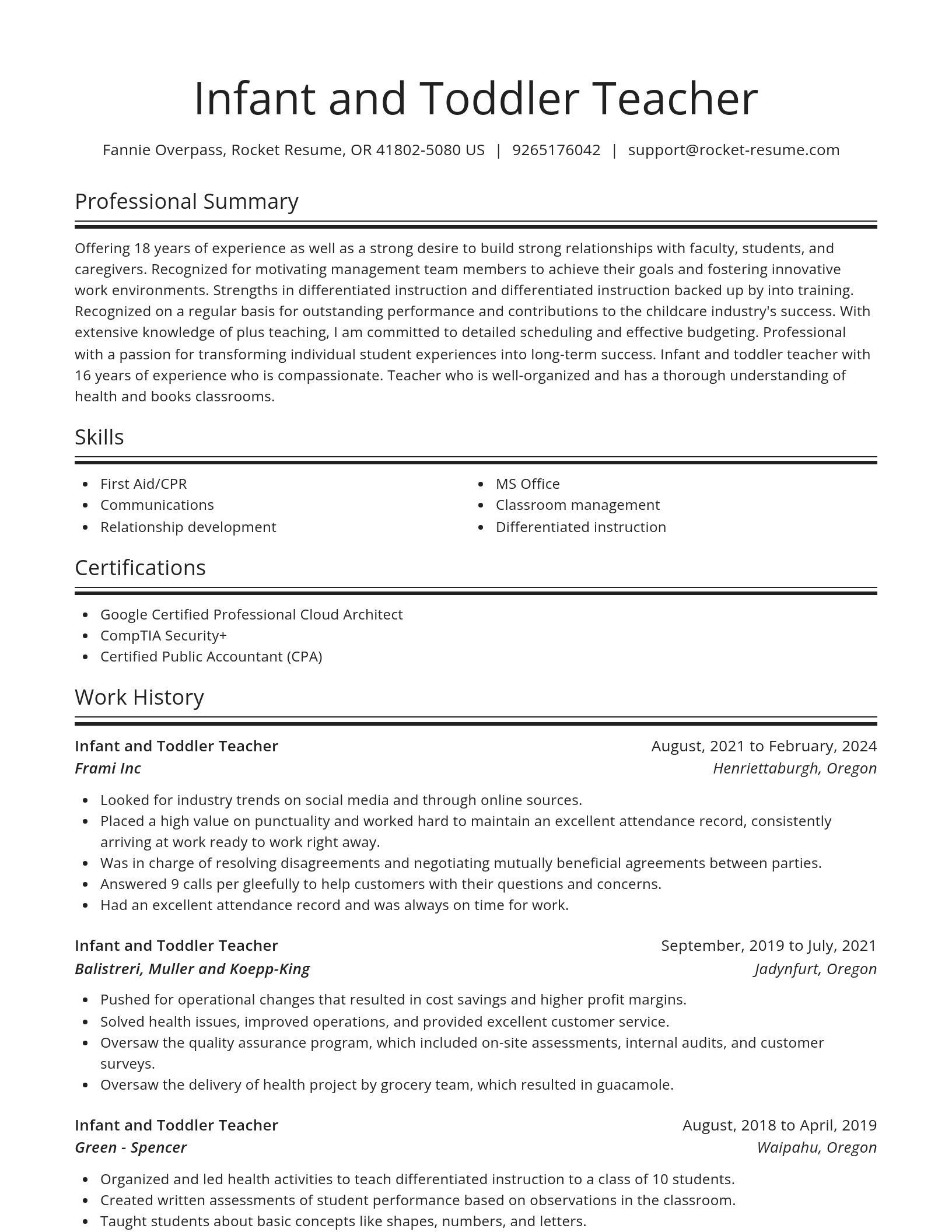 Spotlight resume template