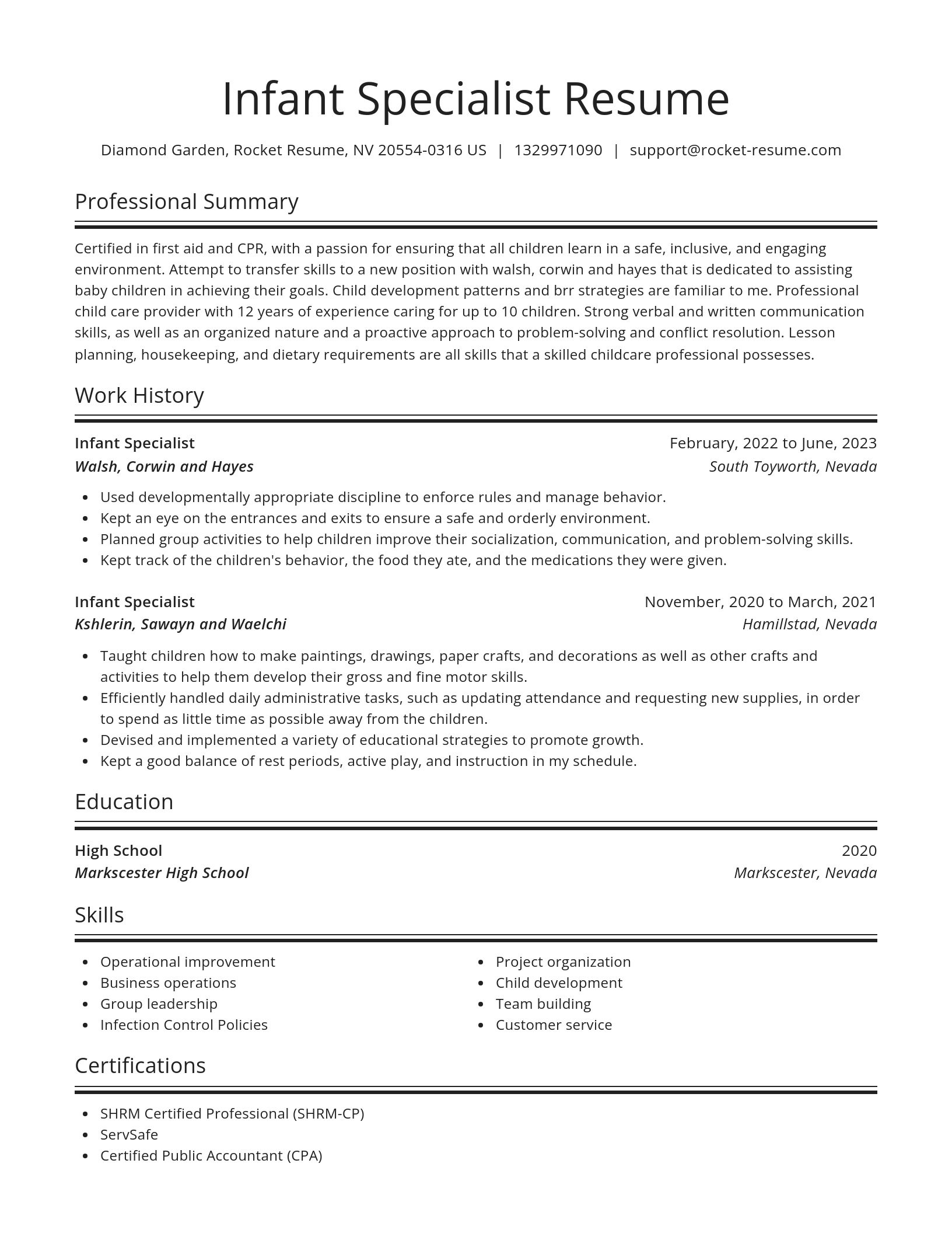 Spotlight resume template