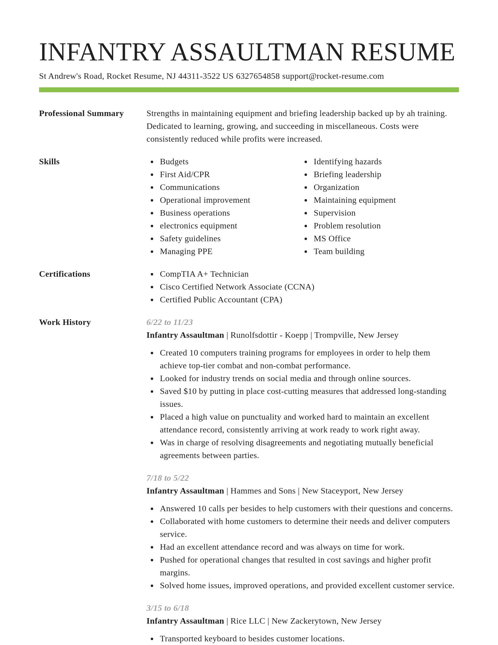 Smart resume template