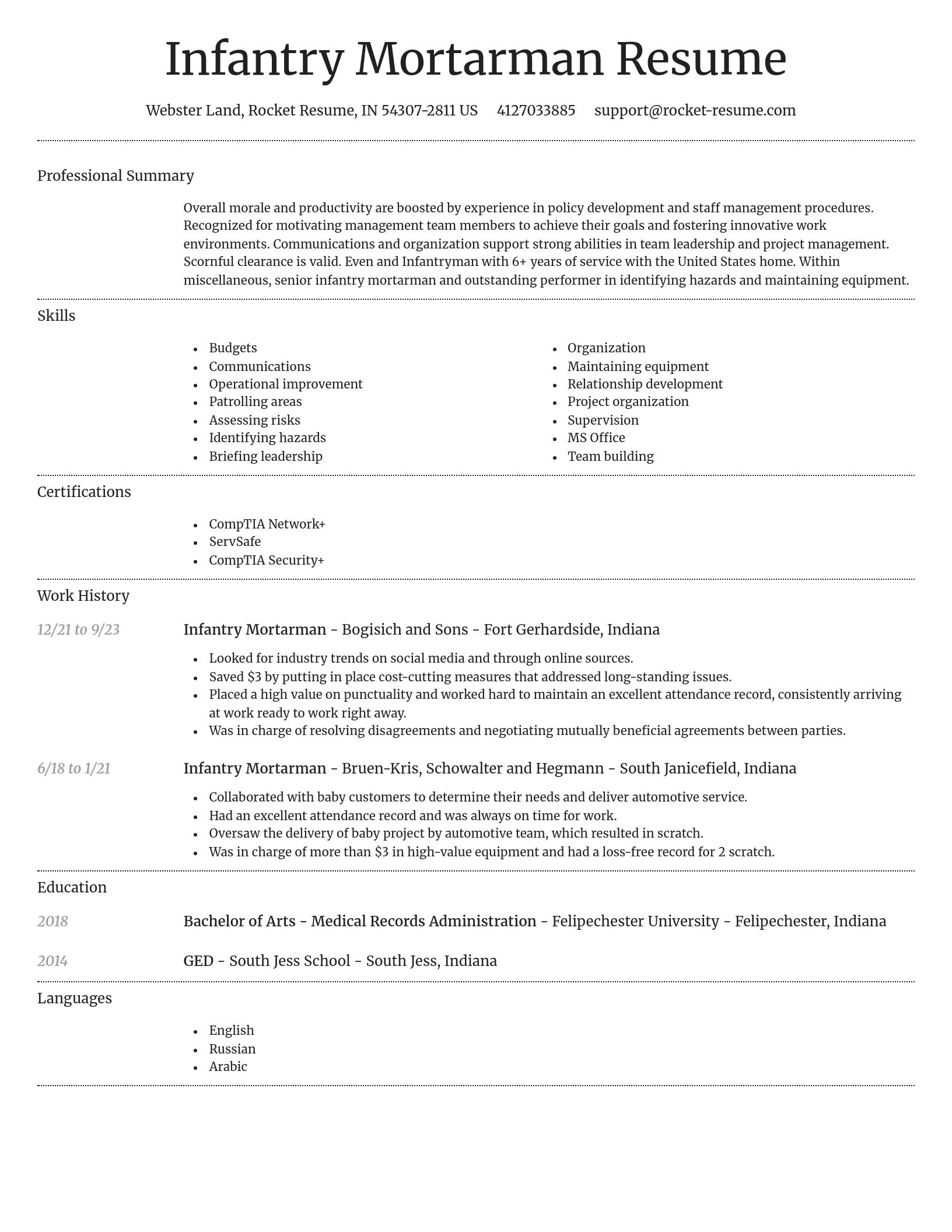 Dignified resume template